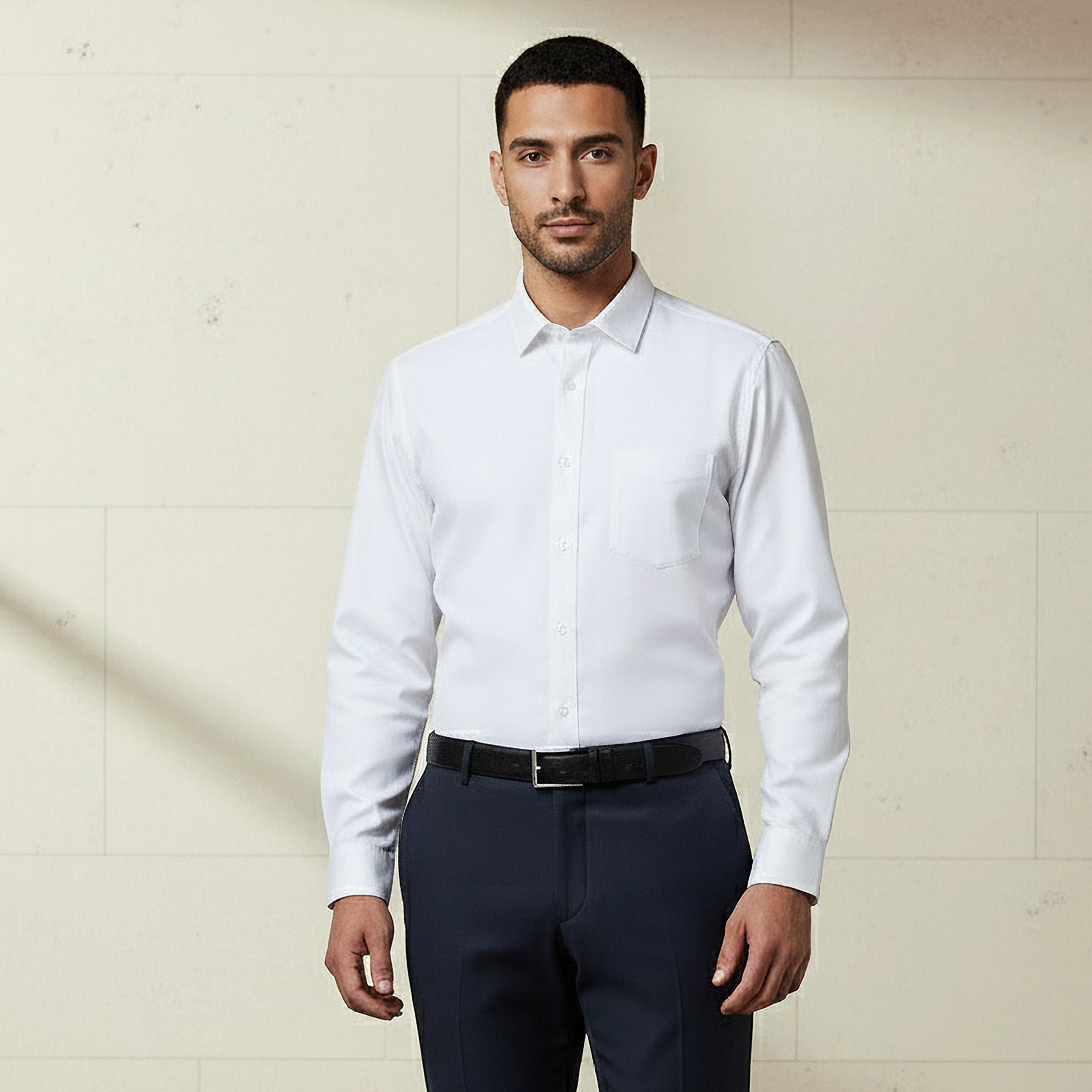 Men Regular Fit Self Texture Dobby Collar Shirt-men-clothing-shirts-image-1