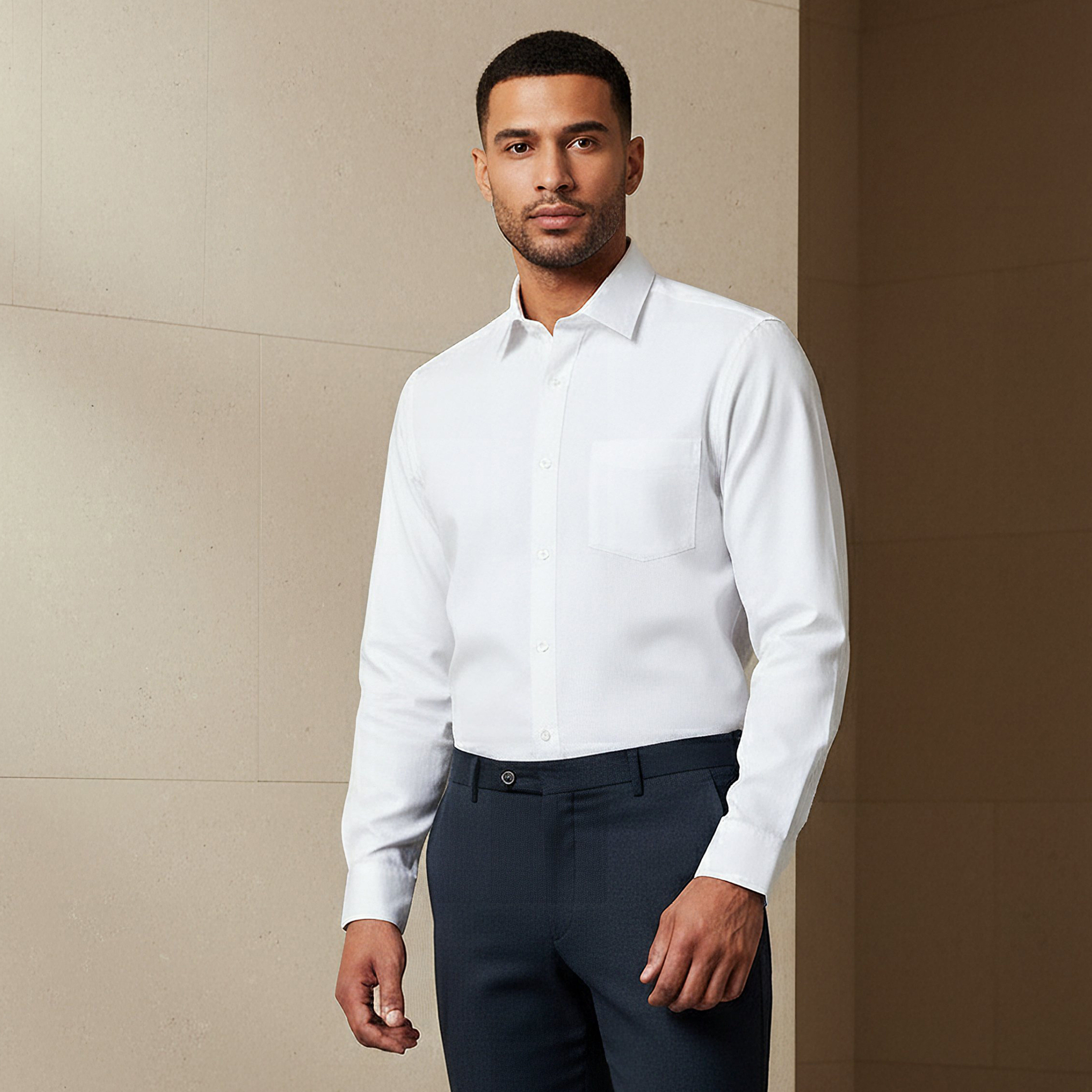 Men Regular Fit Self Texture Dobby Collar Shirt-men-clothing-shirts-image-1