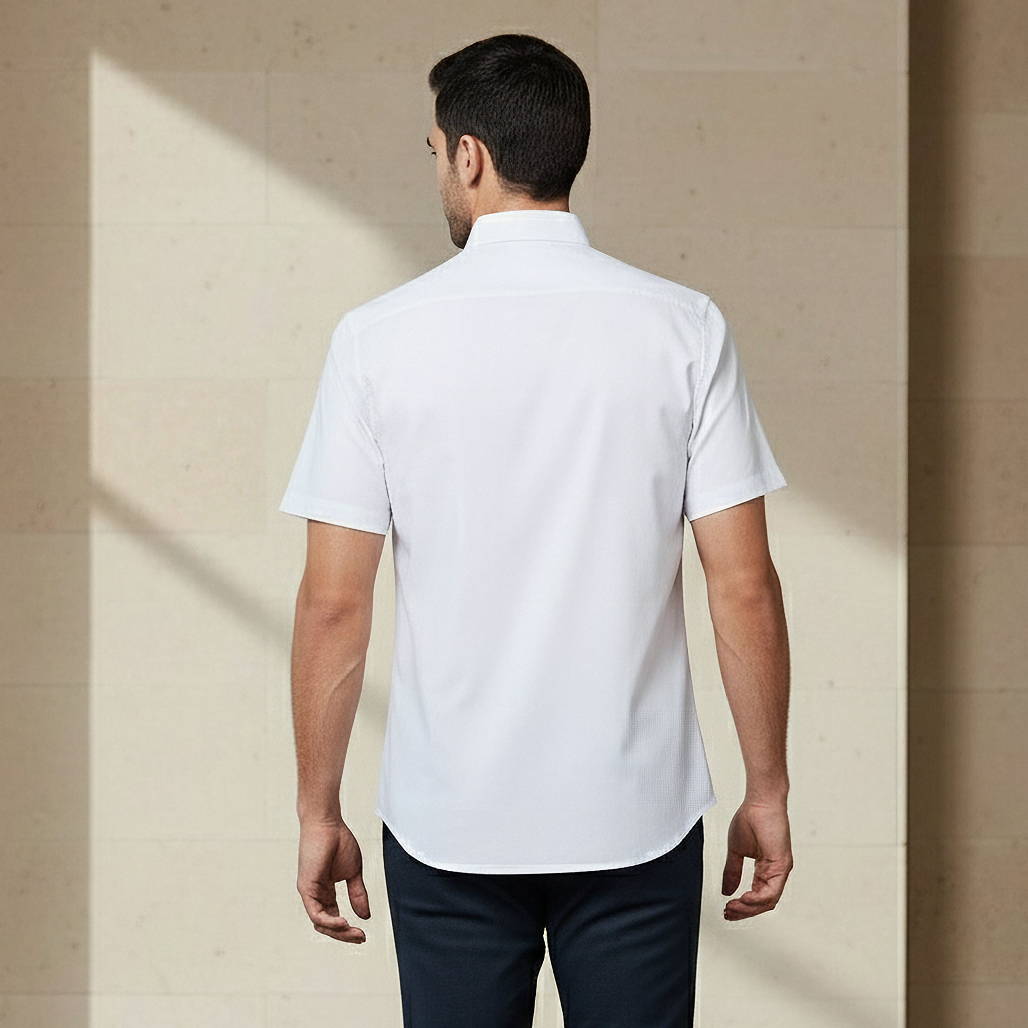 Men Regular Fit Button Down Collar Short Sleeve Shirt-men-clothing-shirts-image-3
