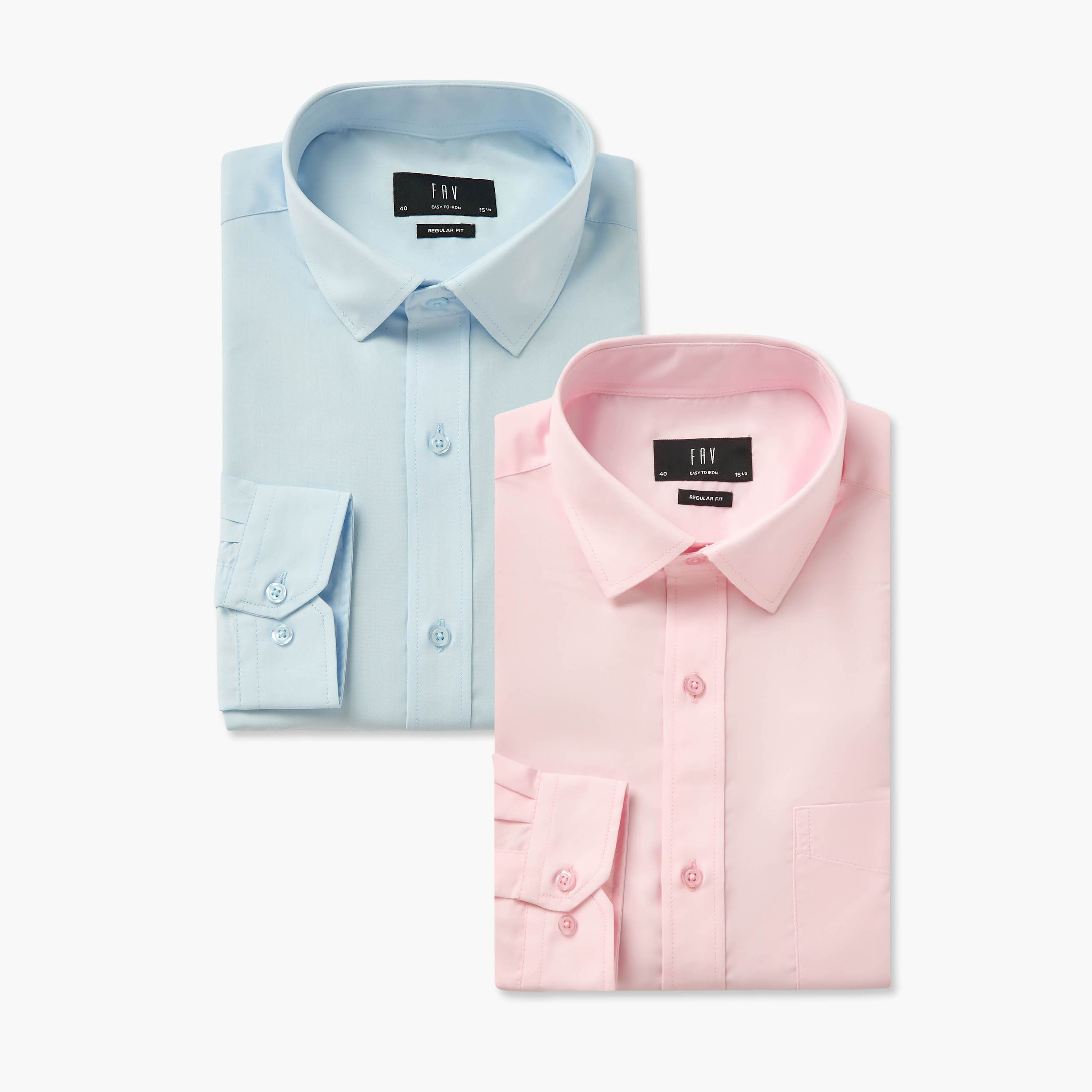 Men Regular Fit Collared Long Sleeves Shirt - Set of 2-men-clothing-shirts-image-1