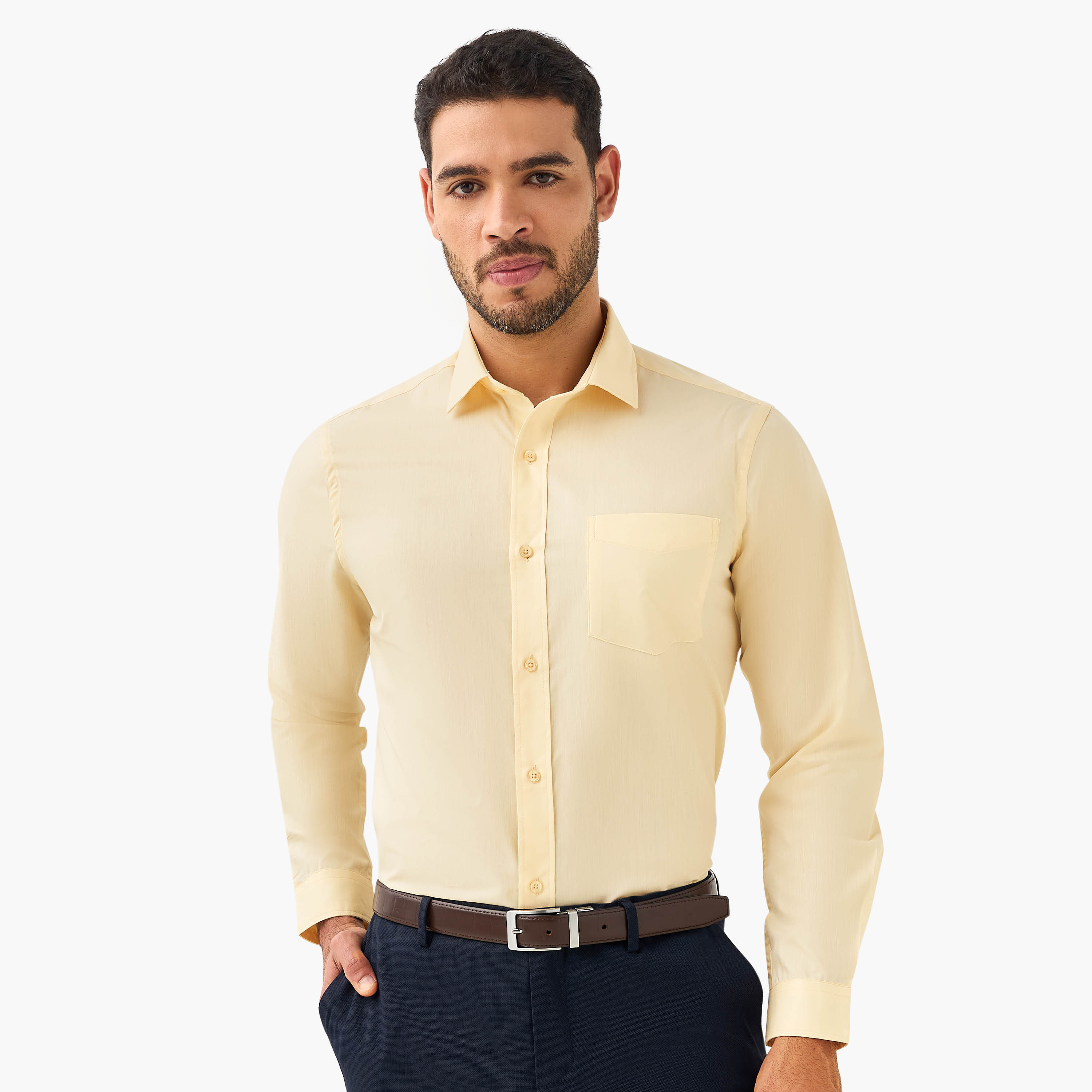 Men Regular Fit Collared Long Sleeves Shirt - Set of 2-men-clothing-shirts-image-4