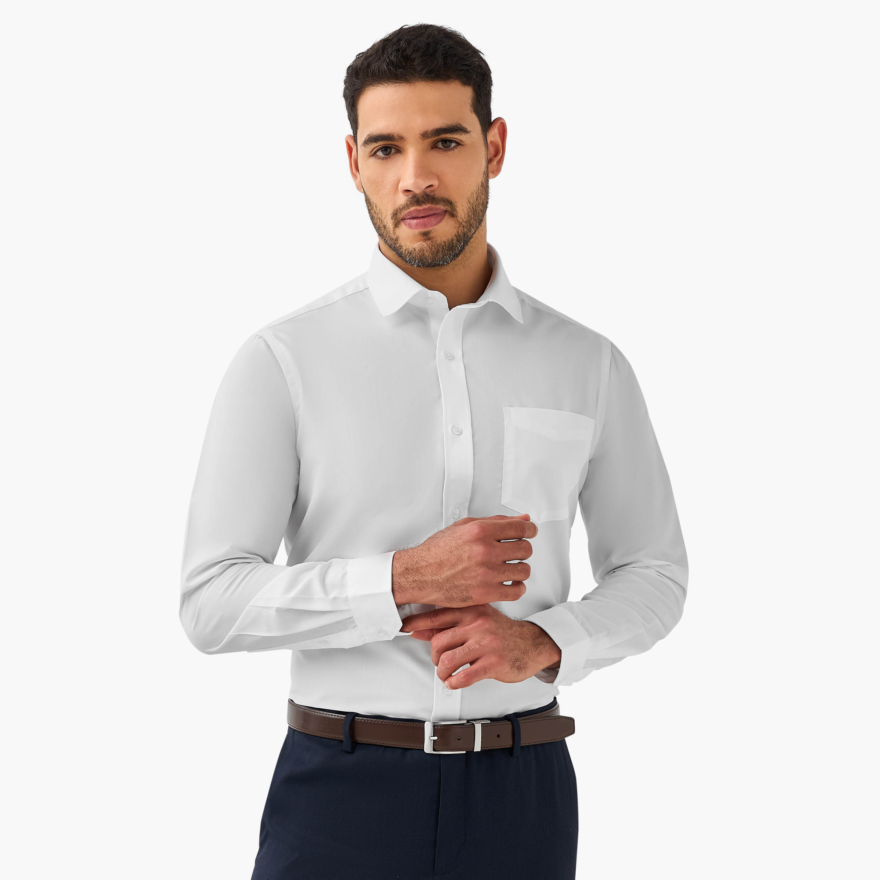 Men Regular Fit Collared Long Sleeves Shirt - Set of 2-men-clothing-shirts-image-5