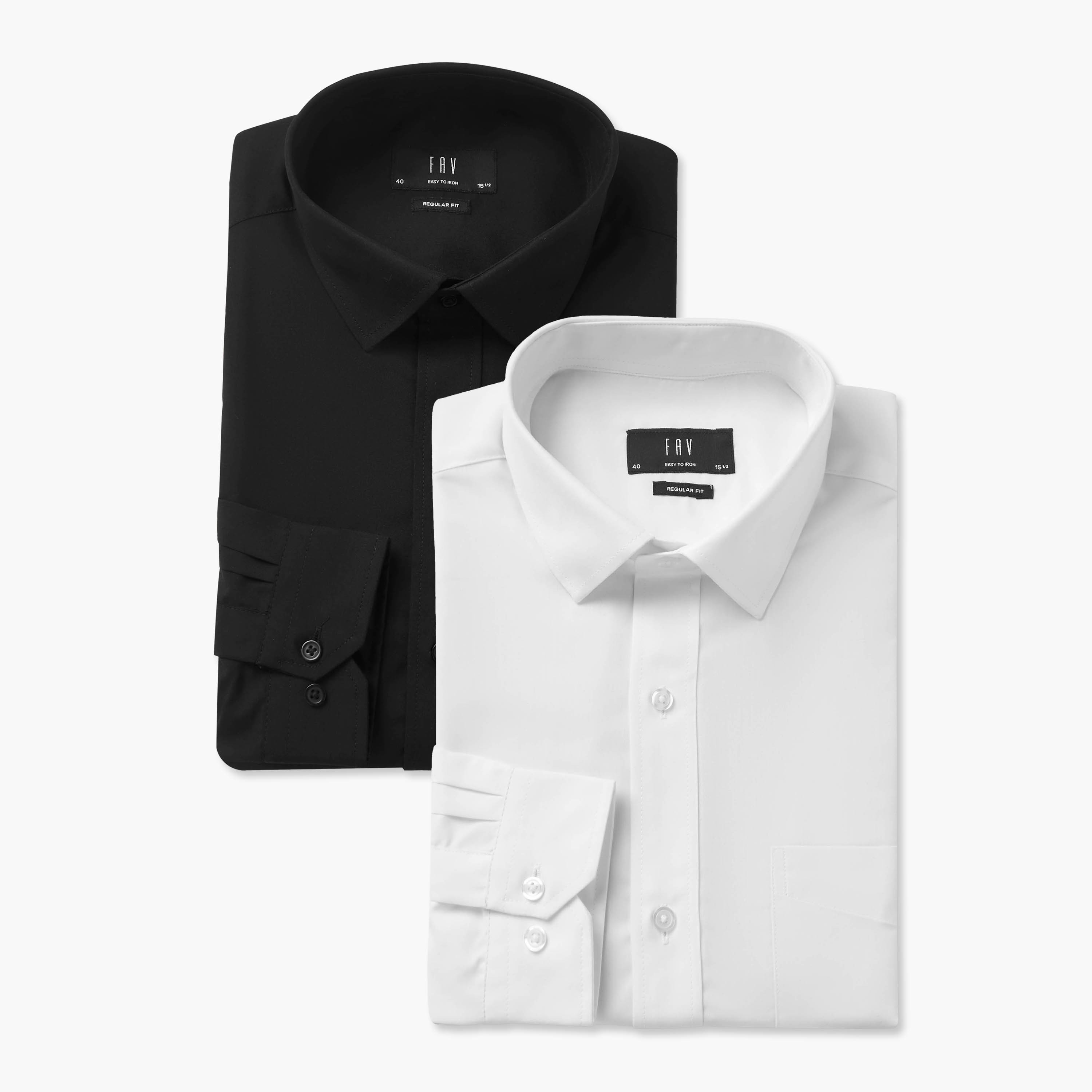 Men Regular Fit Collared Long Sleeves Shirt - Set of 2-men-clothing-shirts-image-1