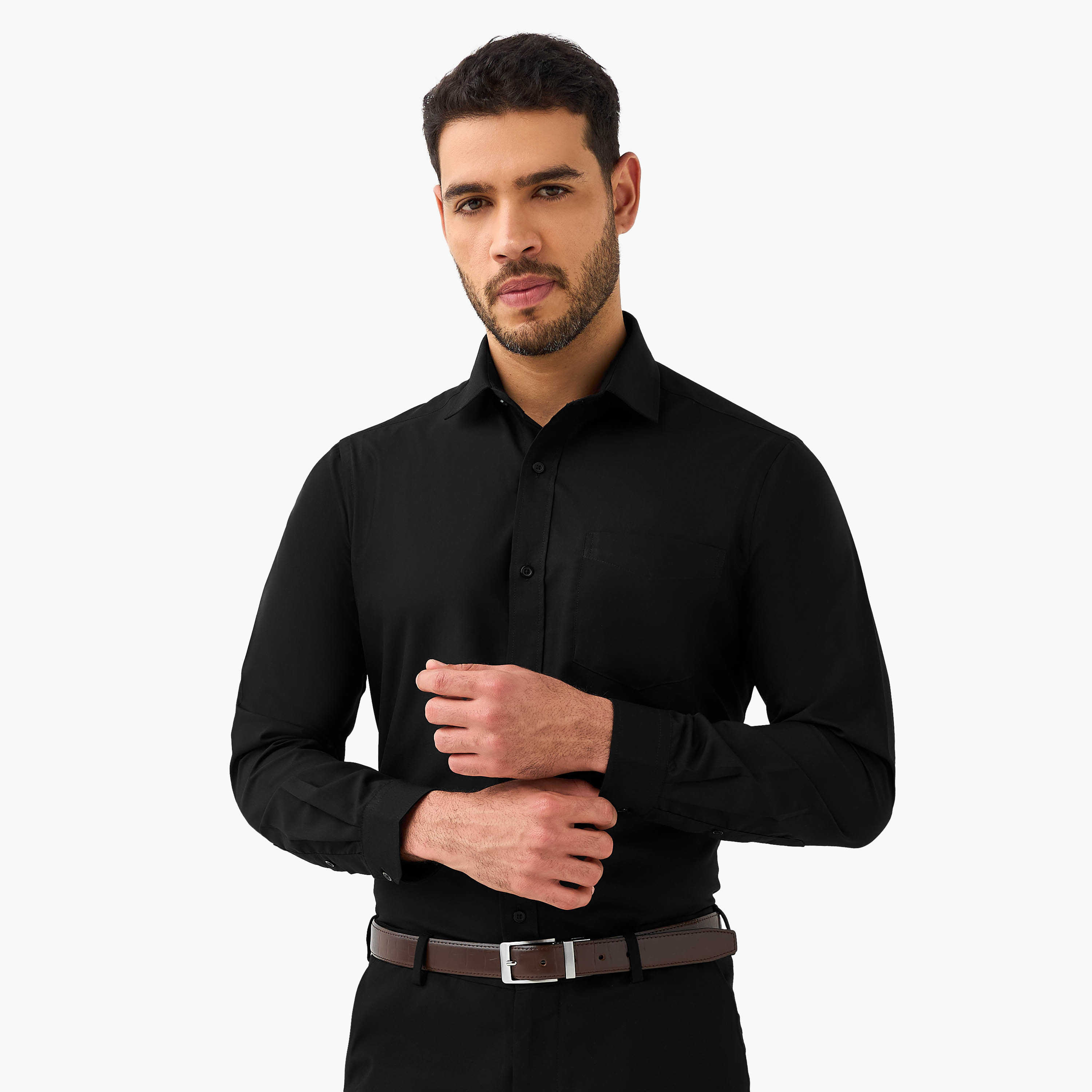 Men Regular Fit Collared Long Sleeves Shirt - Set of 2-men-clothing-shirts-image-7