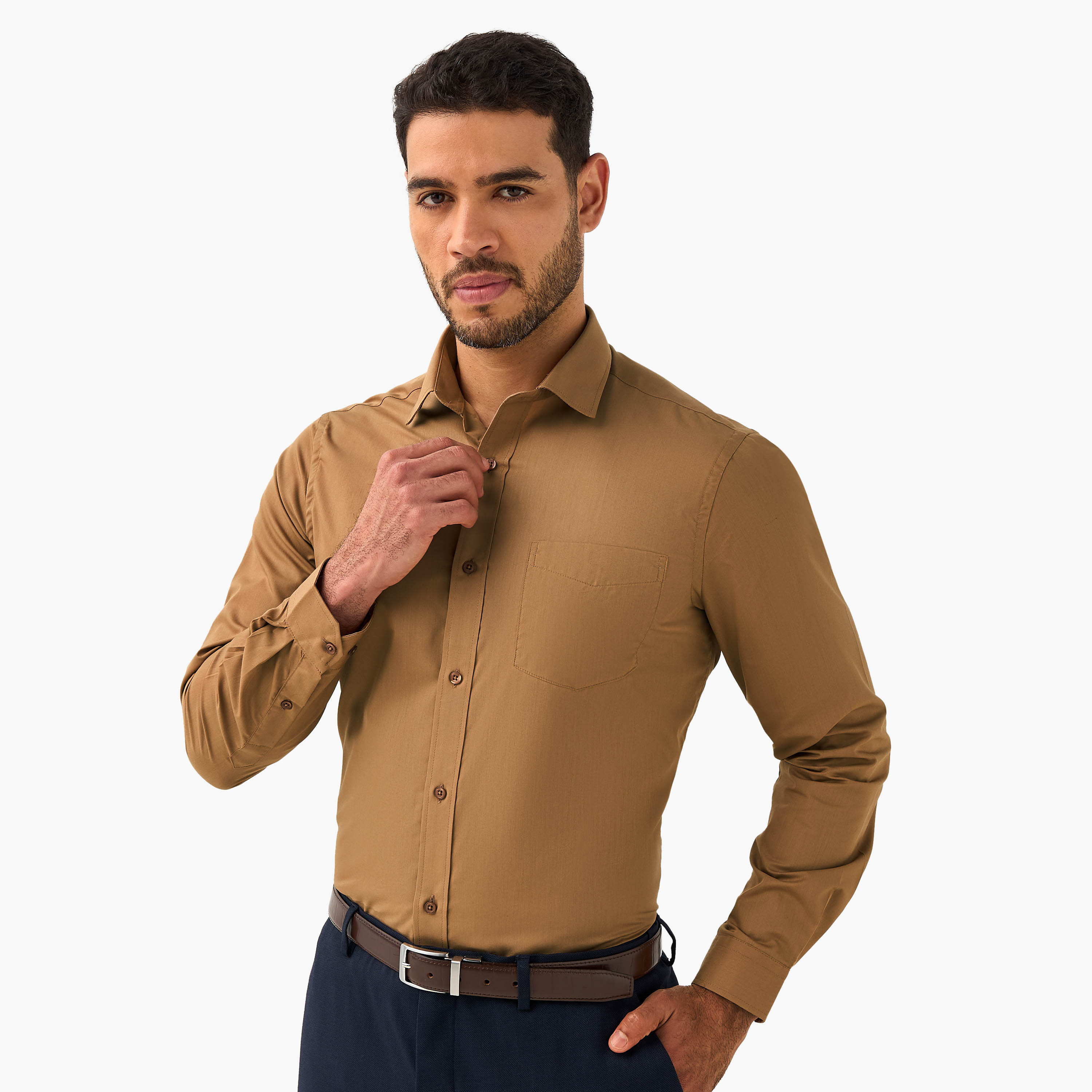 Men Regular Fit Collared Long Sleeves Shirt - Set of 2-men-clothing-shirts-image-5