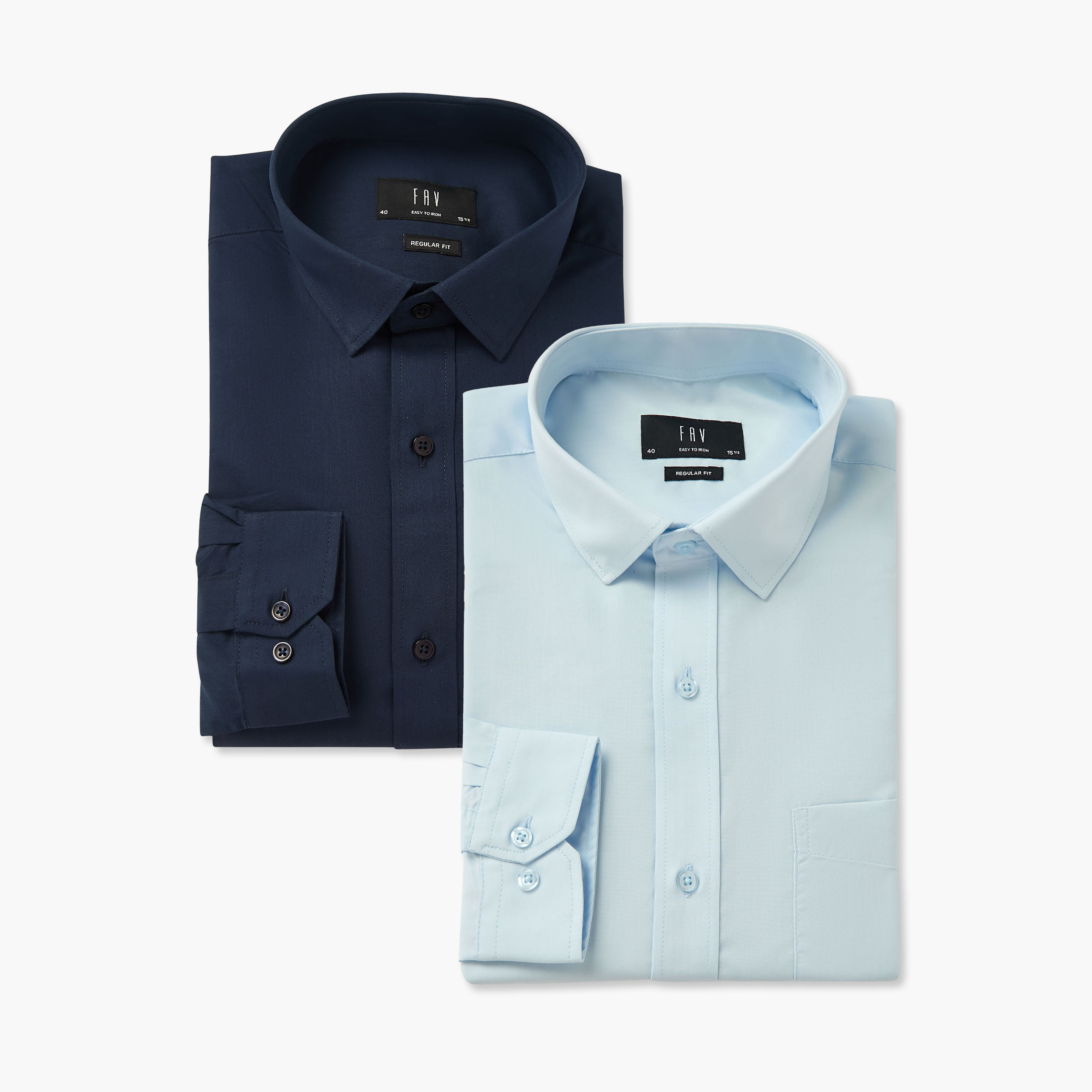Men Regular Fit Collared Long Sleeves Shirt - Set of 2-men-clothing-shirts-image-1