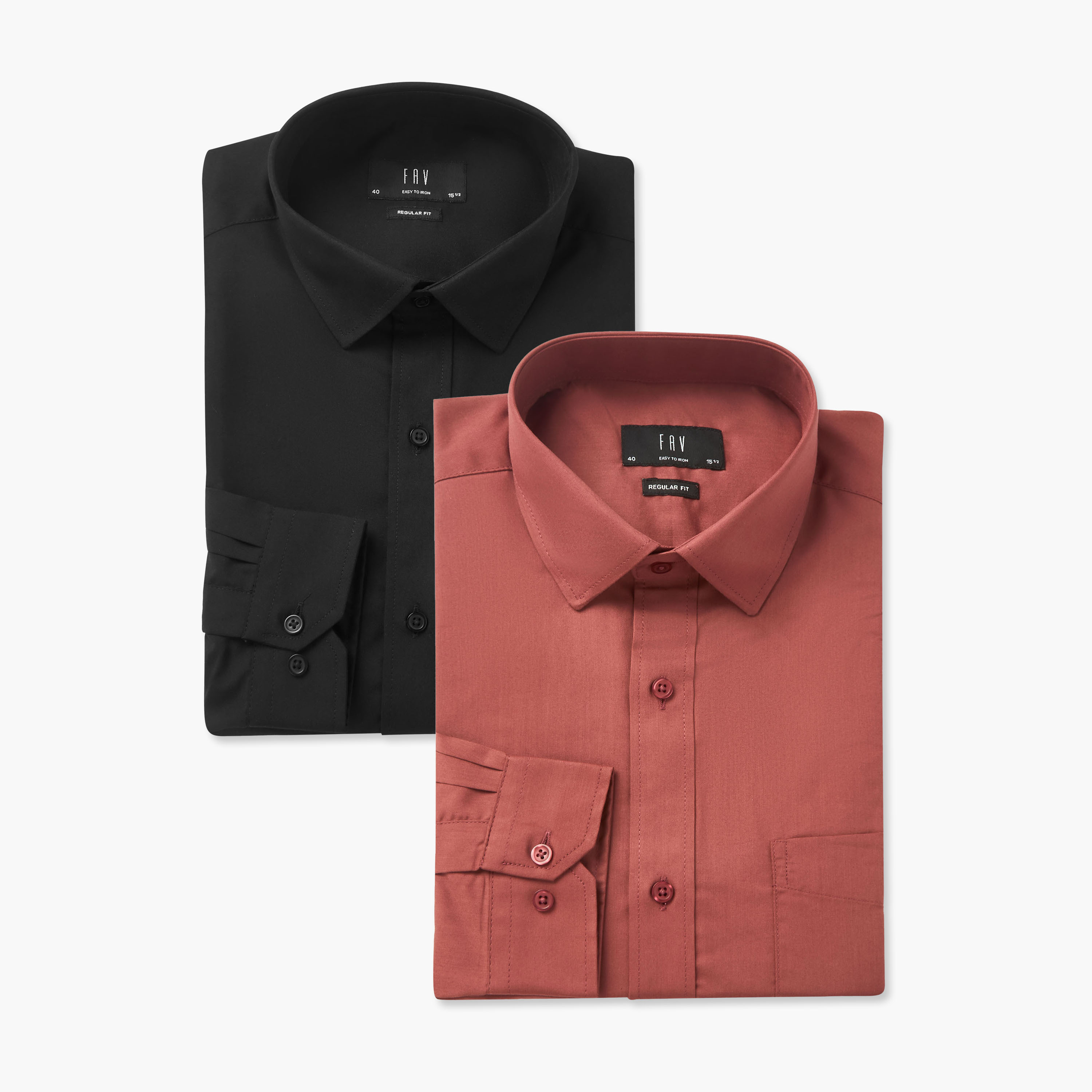 Men Regular Fit Collared Long Sleeves Shirt - Set of 2-men-clothing-shirts-image-1