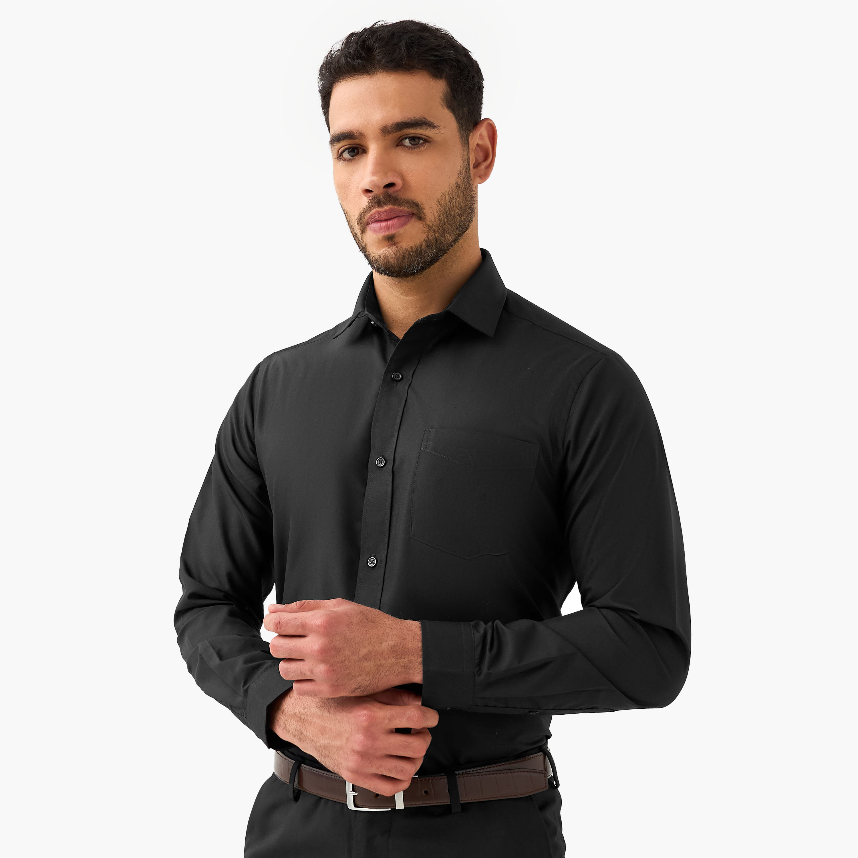 Men Regular Fit Collared Long Sleeves Shirt - Set of 2-men-clothing-shirts-image-7