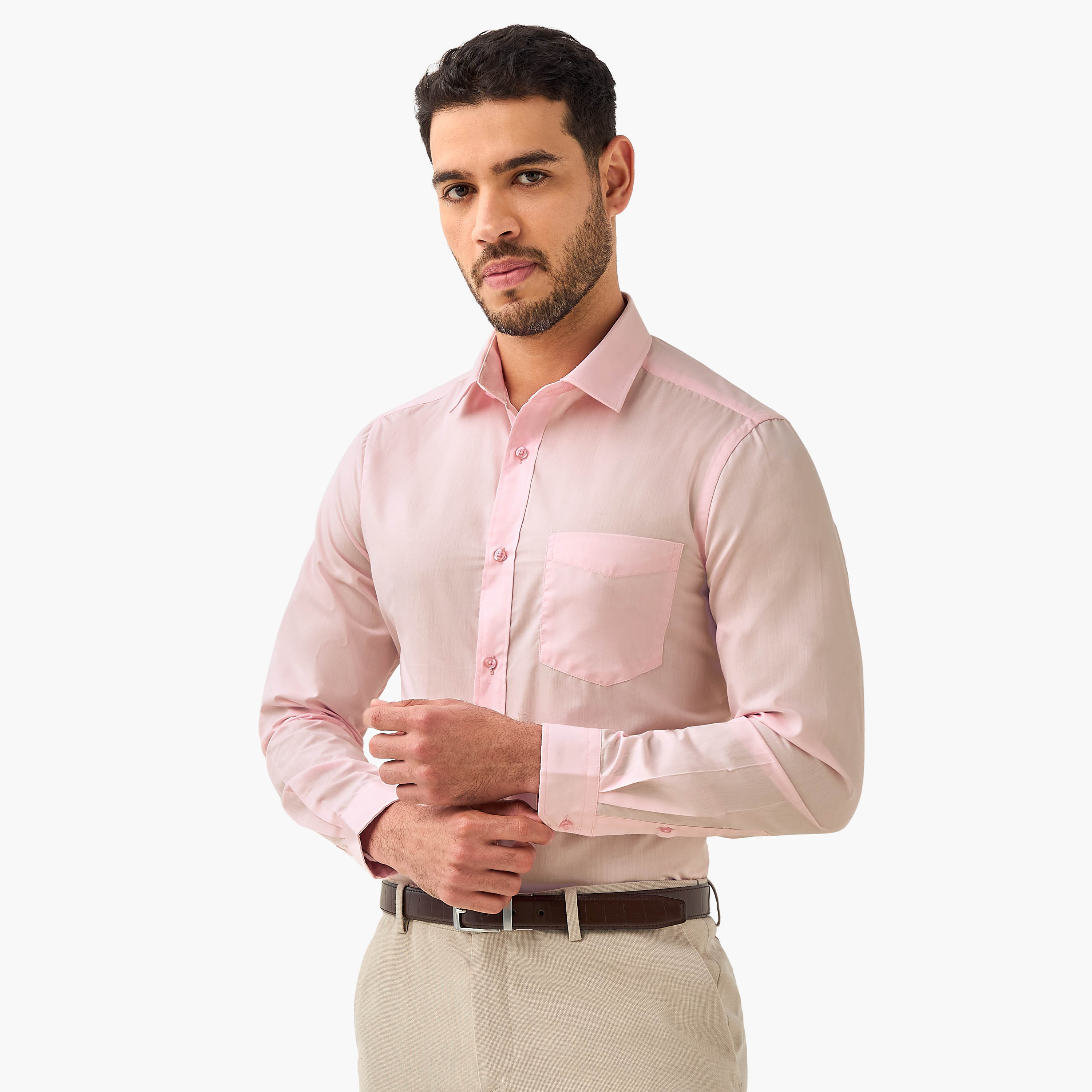 Set of 2 - Men Slim Fit Collared Long Sleeves Shirt-men-clothing-shirts-image-4