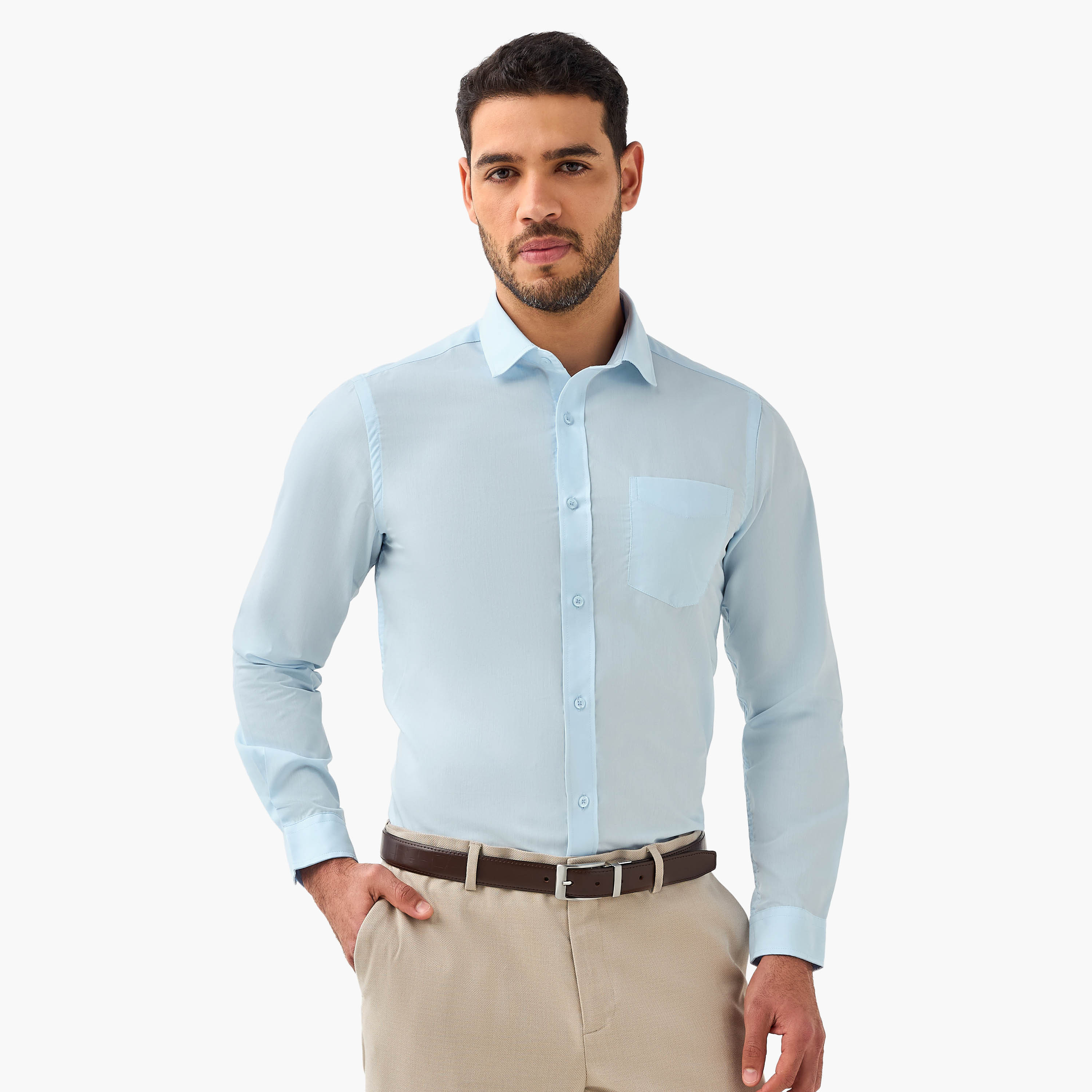 Set of 2 - Men Slim Fit Collared Long Sleeves Shirt-men-clothing-shirts-image-5