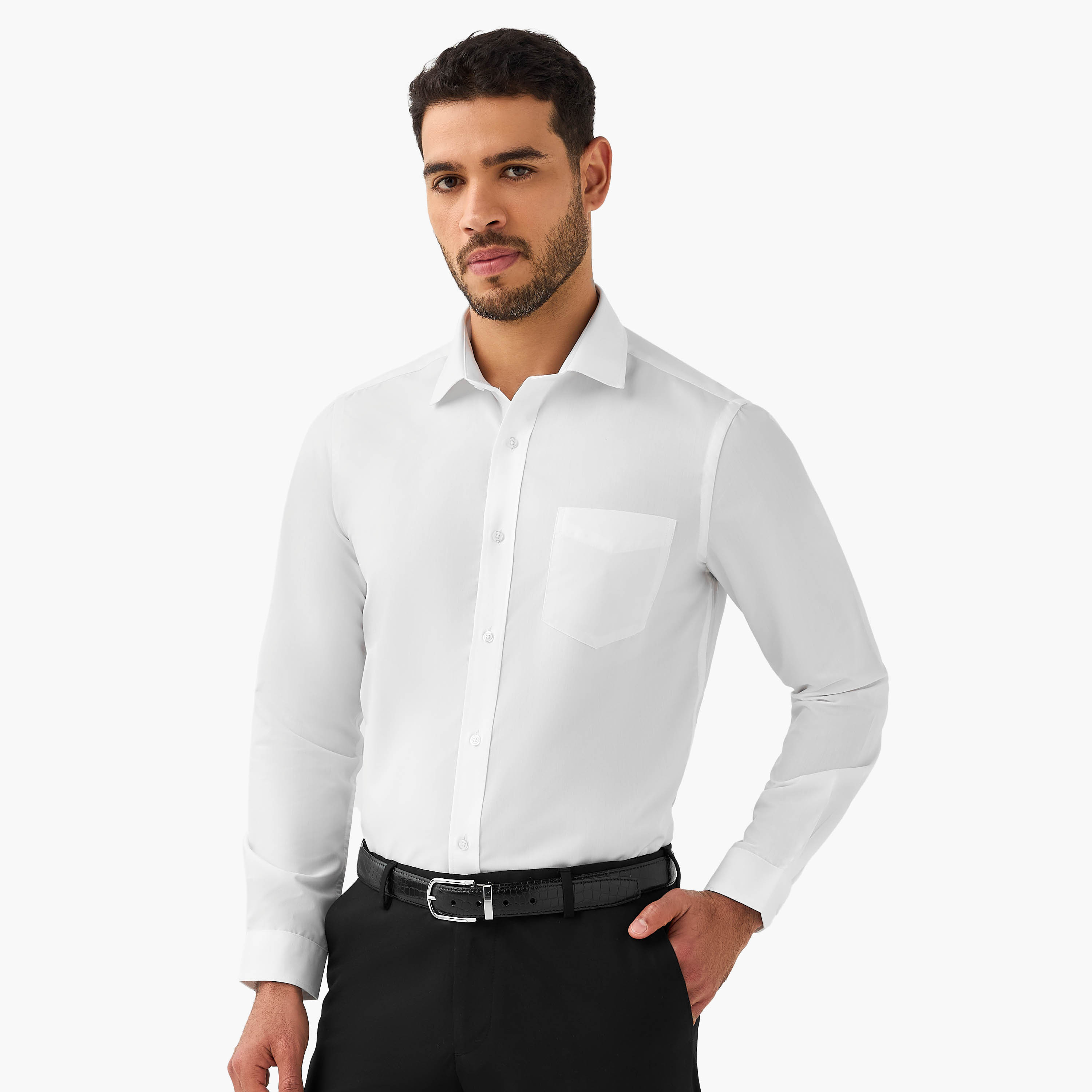 Set of 2 - Men Slim Fit Collared Long Sleeves Shirt-men-clothing-shirts-image-5