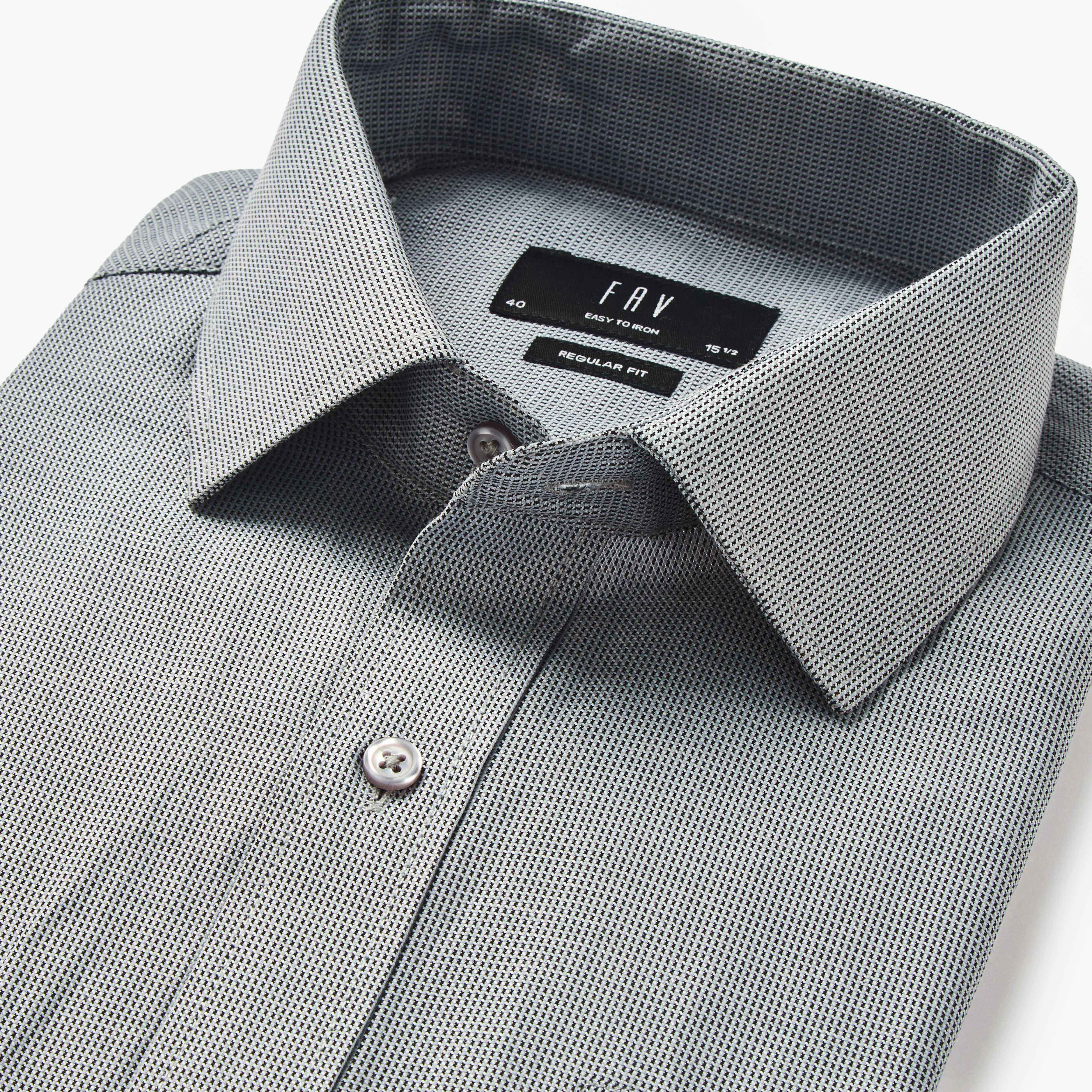 Men Slim Fit Collared Textured Long Sleeve Shirt-men-clothing-shirts-image-2