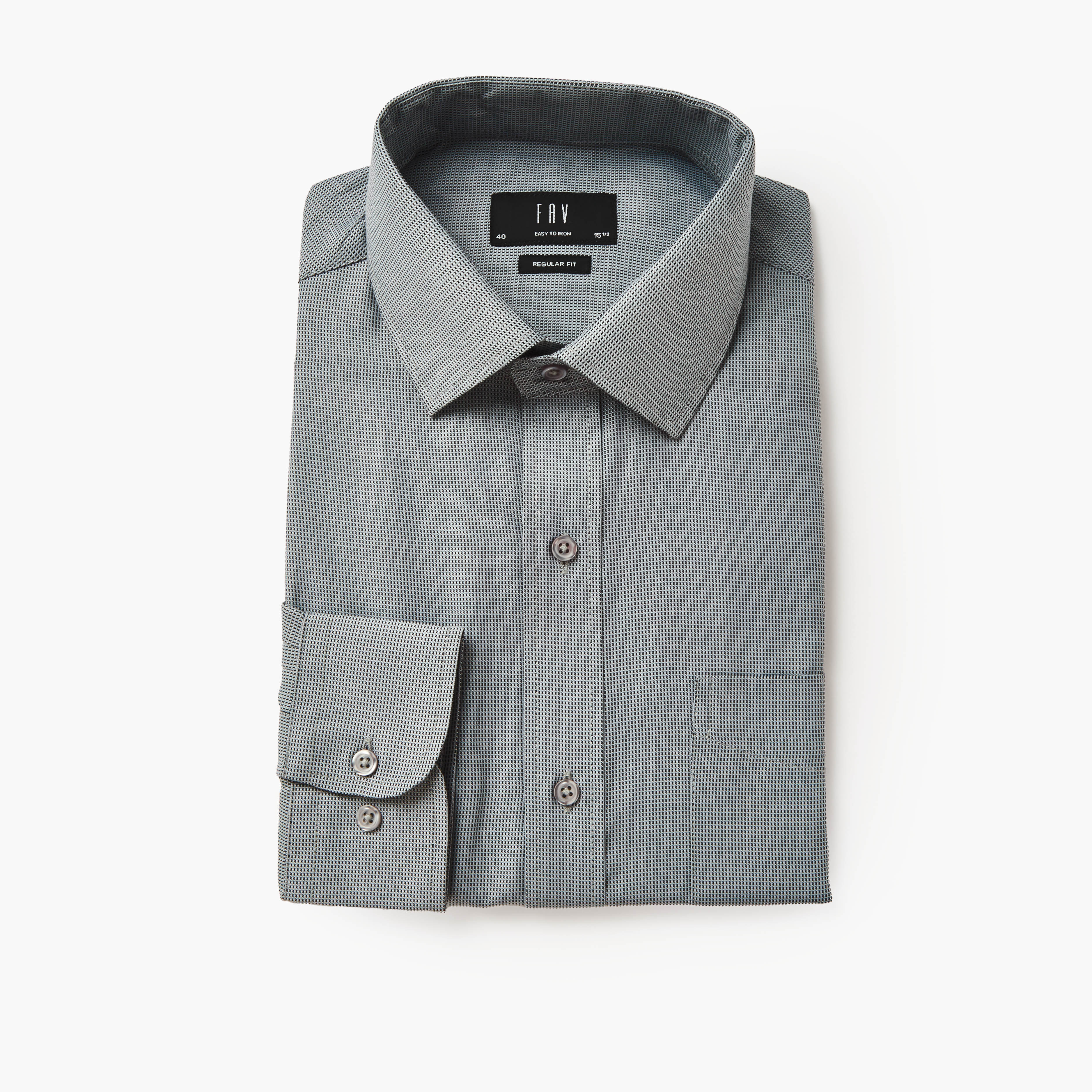 Men Slim Fit Collared Textured Long Sleeve Shirt-men-clothing-shirts-image-5