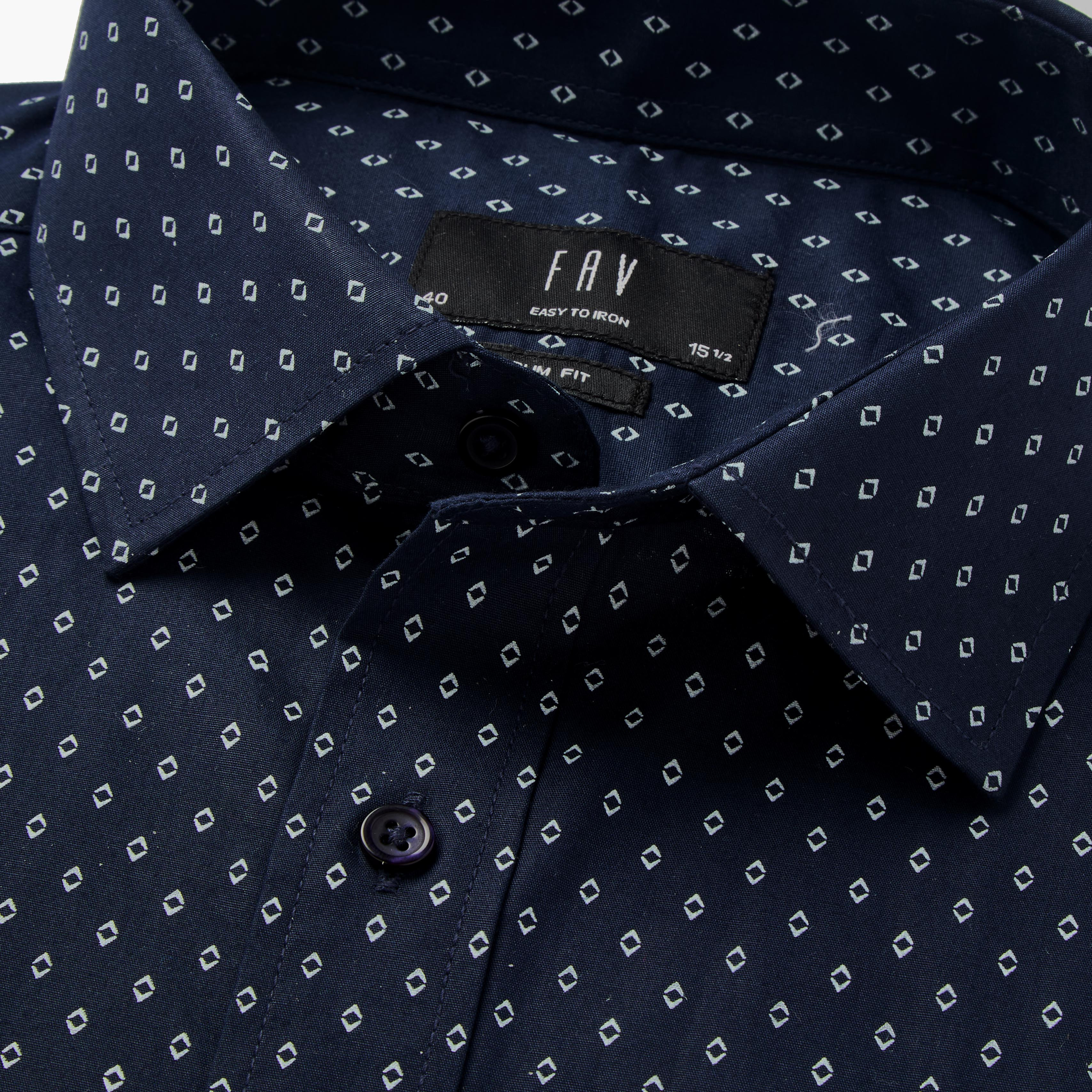 Men Slim Fit Collared Self Textured Printed Long Sleeves Shirt-men-clothing-shirts-image-2