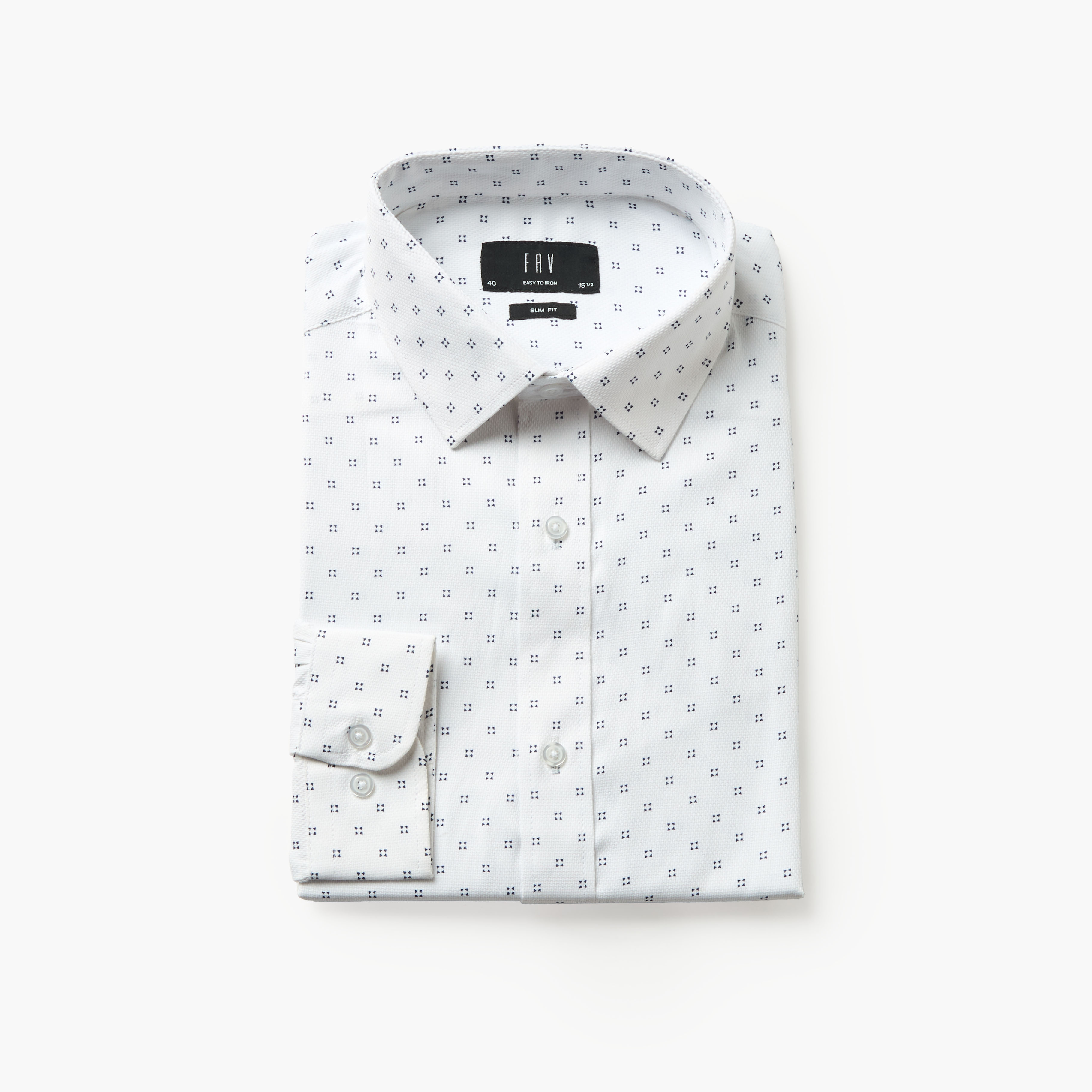 Men Slim Fit Collared Self Textured Printed Long Sleeves Shirt-men-clothing-shirts-image-5