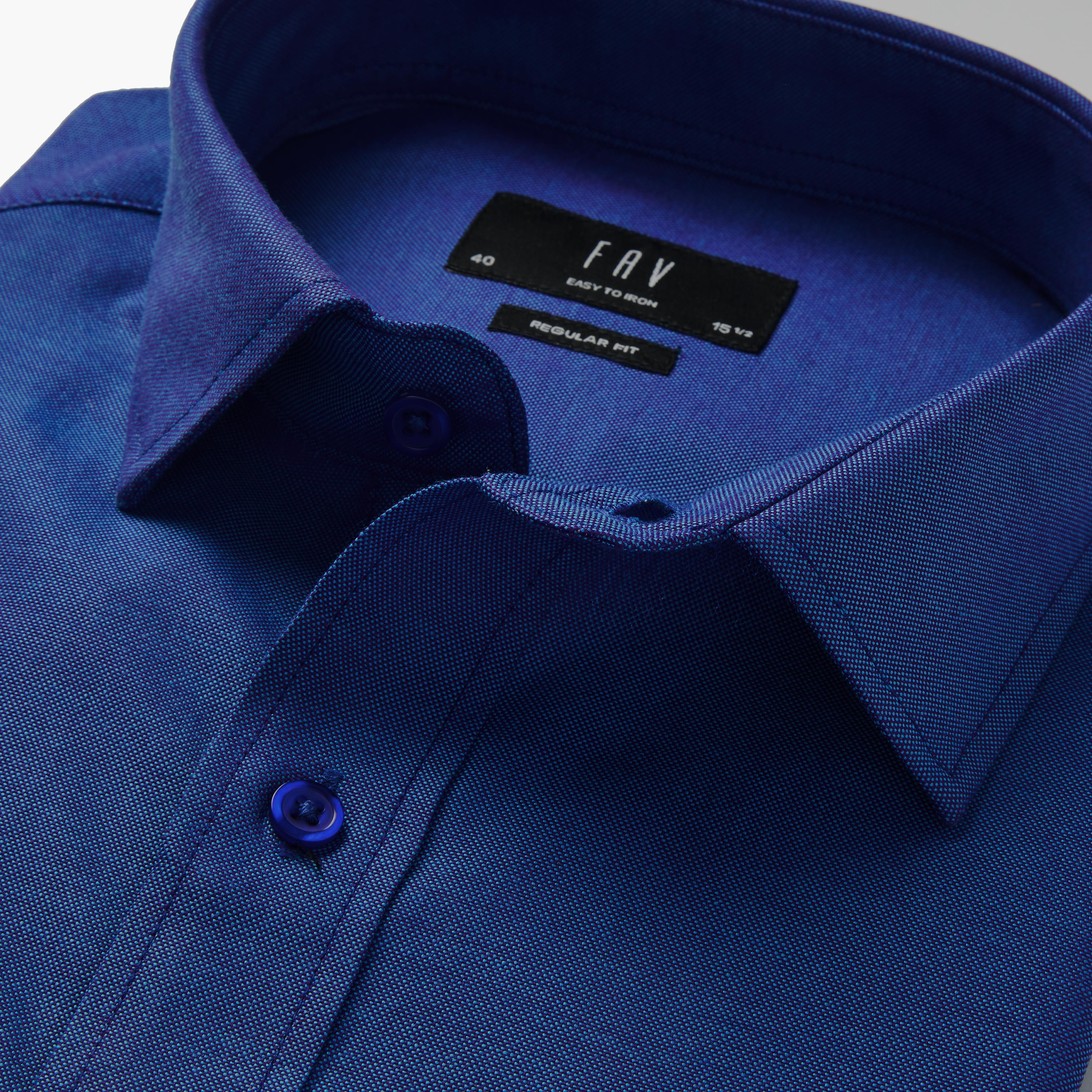 Men Regular Fit Collared Self Textured Long Sleeves Shirt-men-clothing-shirts-image-2