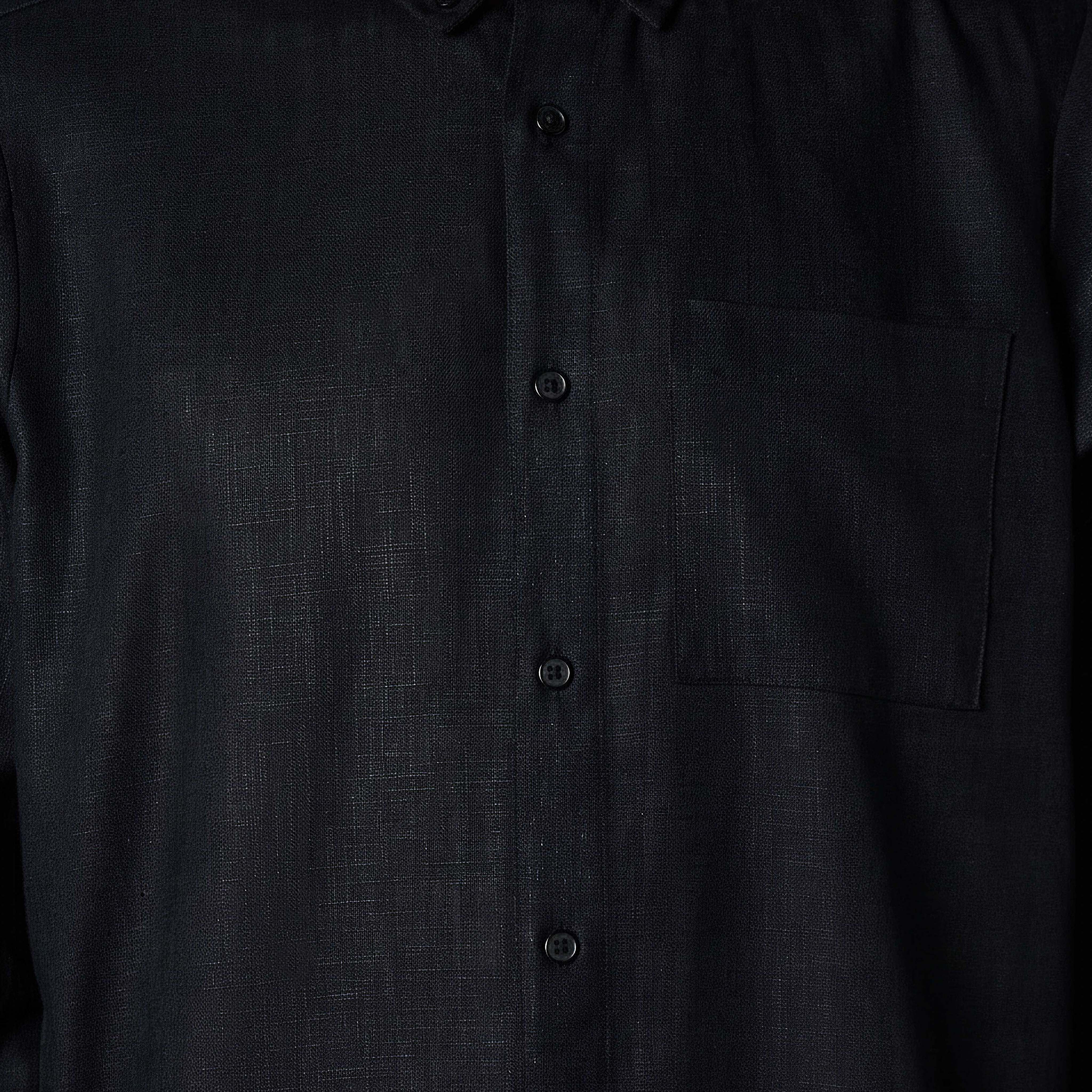Men Regular Fit Collared Long Sleeves Linen Blend Shirt-men-clothing-shirts-image-4