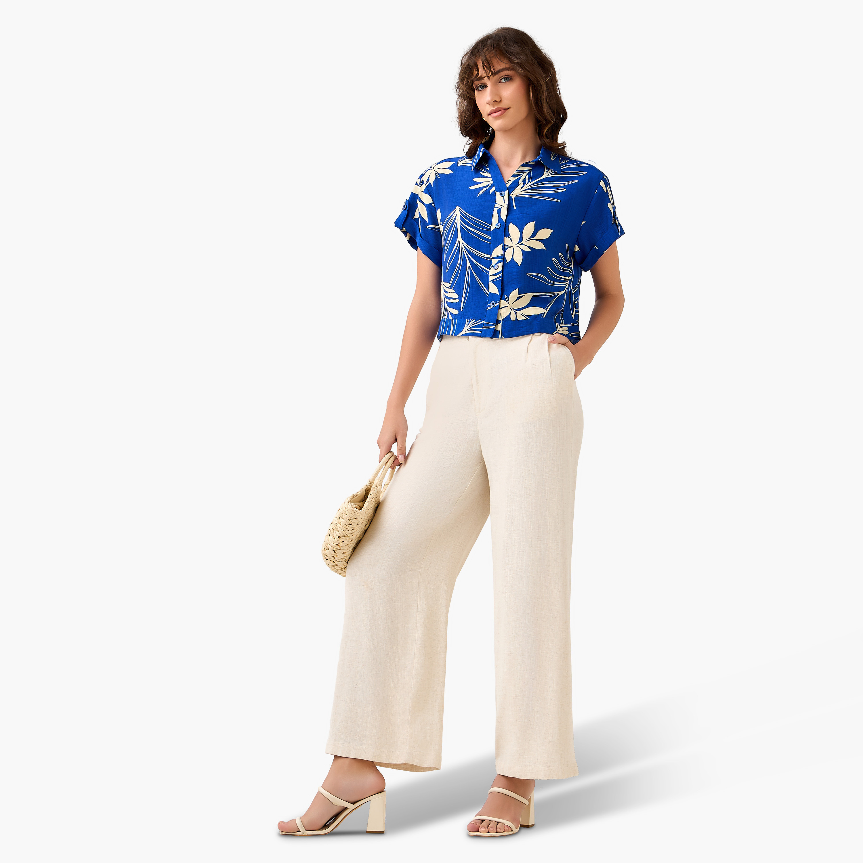 Cropped Shirt with Leaf Print-women-clothing-shirtsandblouses-shirts-image-4