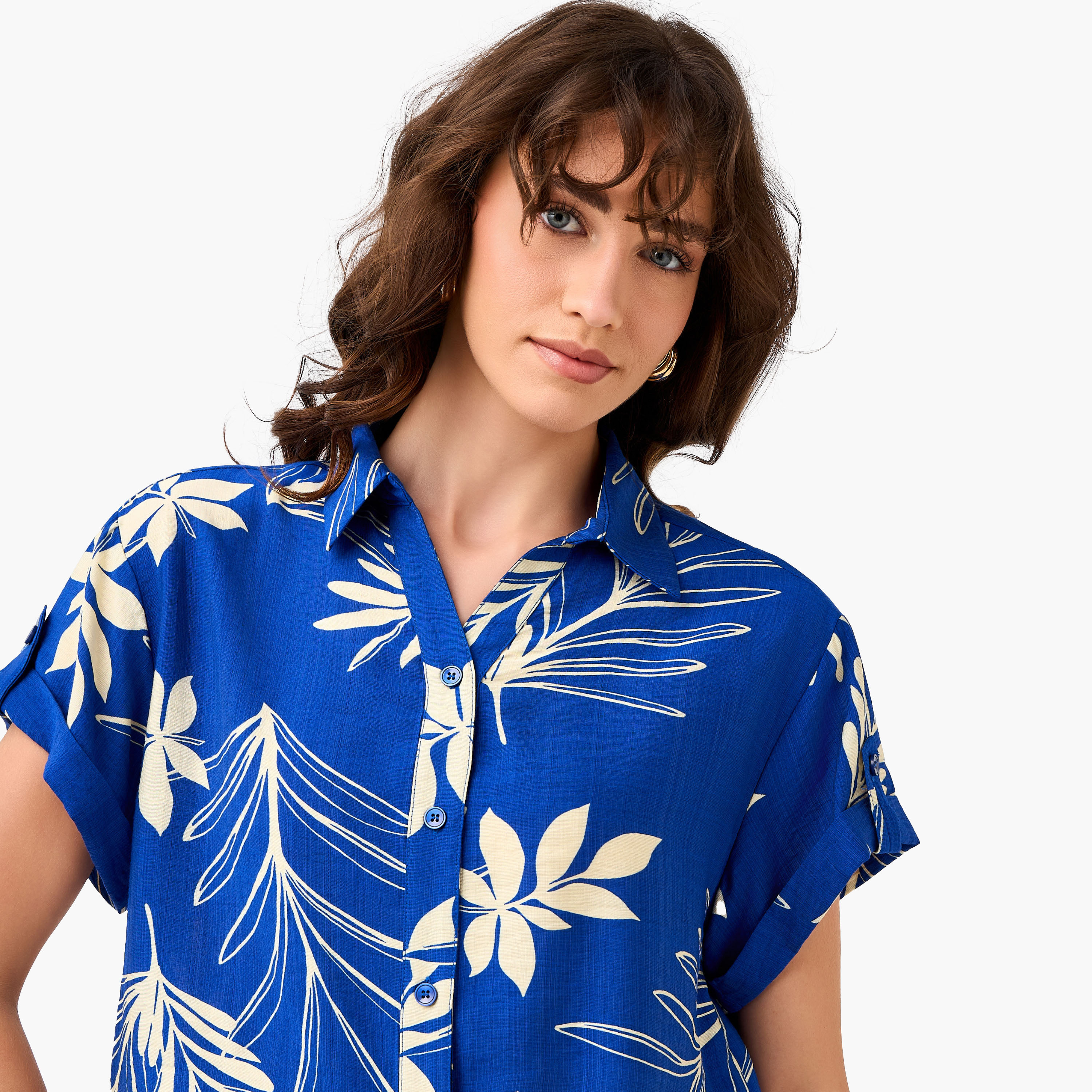 Cropped Shirt with Leaf Print-women-clothing-shirtsandblouses-shirts-image-7