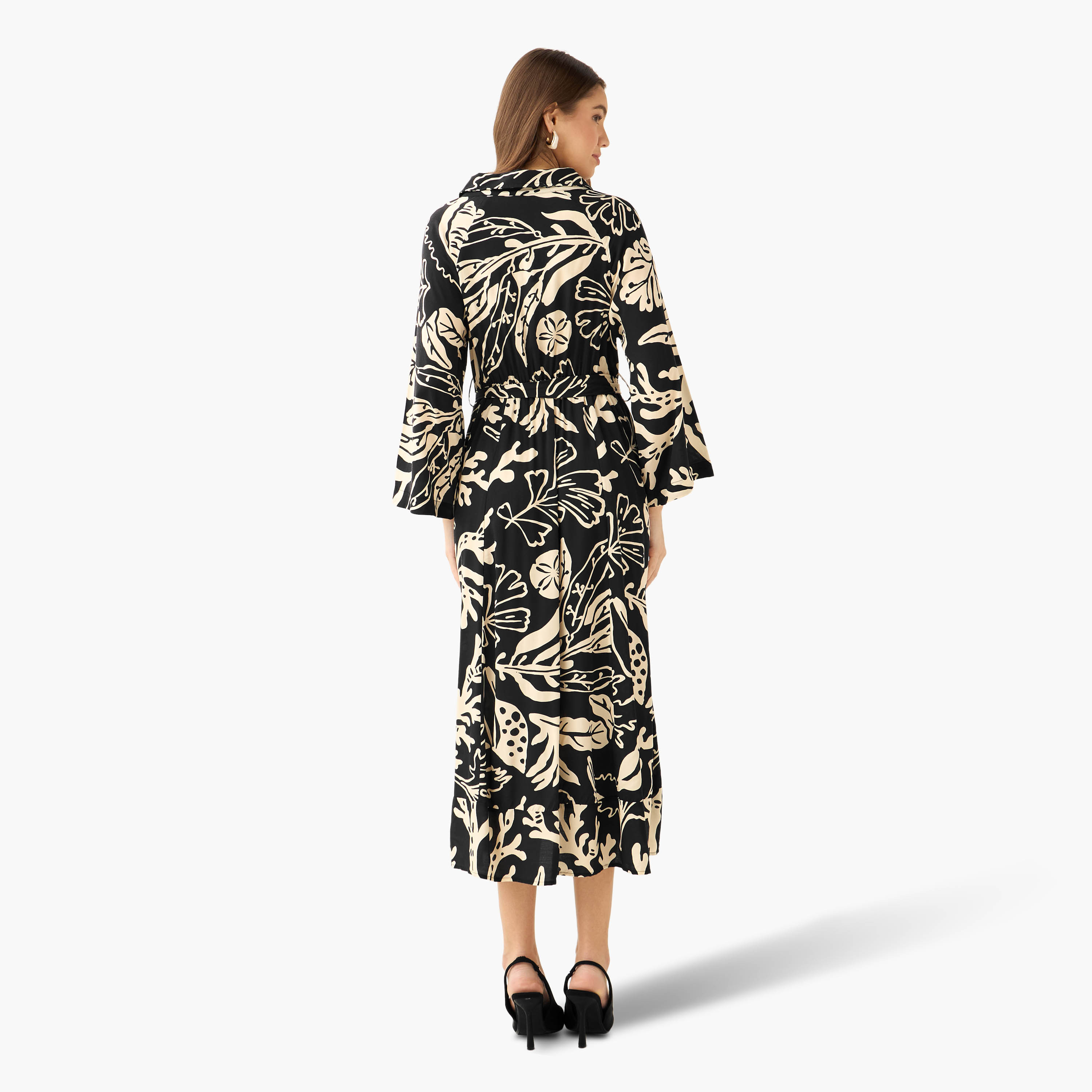 Leaf Print Viscose Women Shirt Dress with Belt-PROMO_SP_QA__6_RGCC_BUY2FOR199_040325-image-4