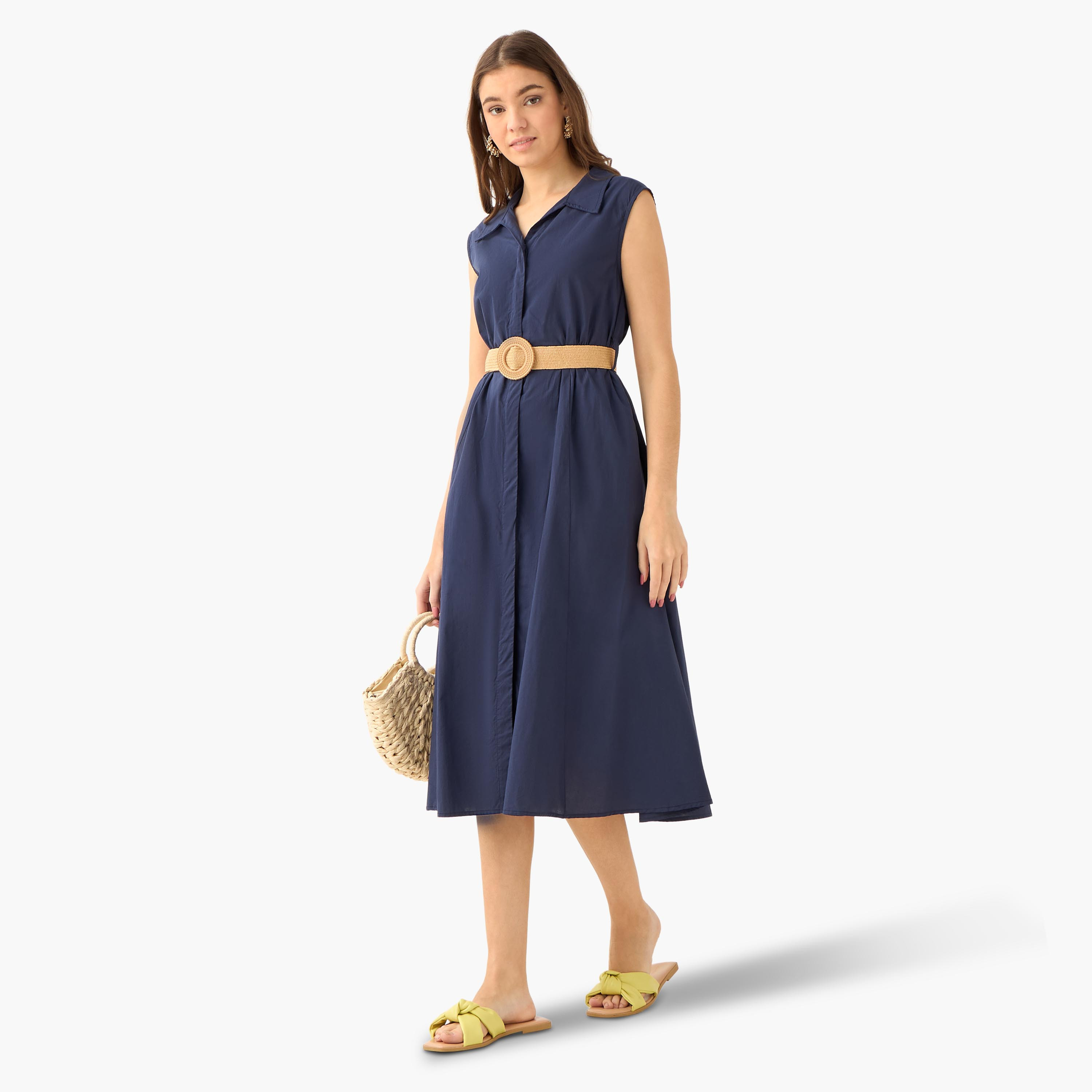 Shirt Midi Length Cotton Dress with Belt-PROMO_SP_OM__6_RGCC_BUY2FOR21_040325-image-3