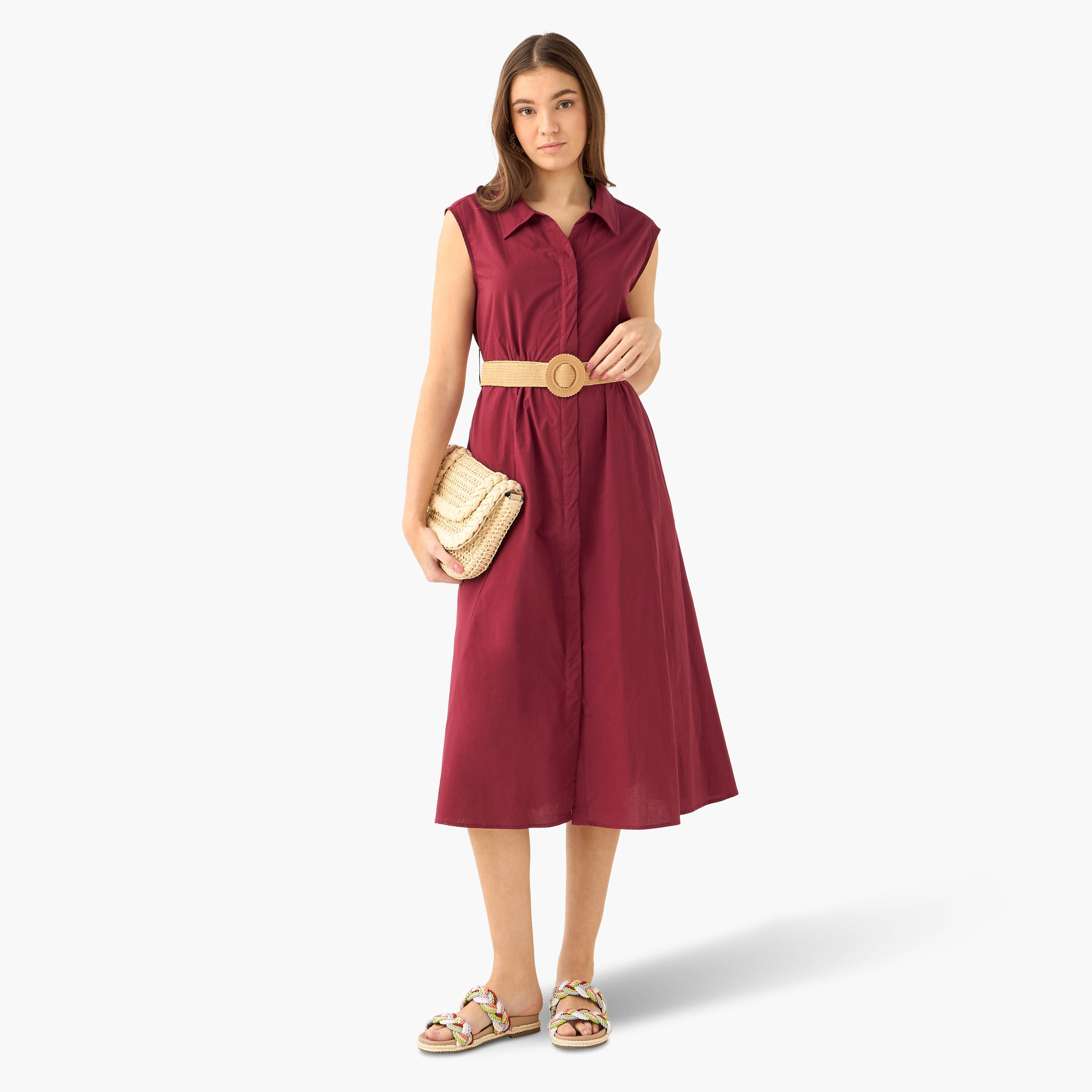 Shirt Midi Length Cotton Dress with Belt-PROMO_SP_OM__6_RGCC_BUY2FOR21_040325-image-3