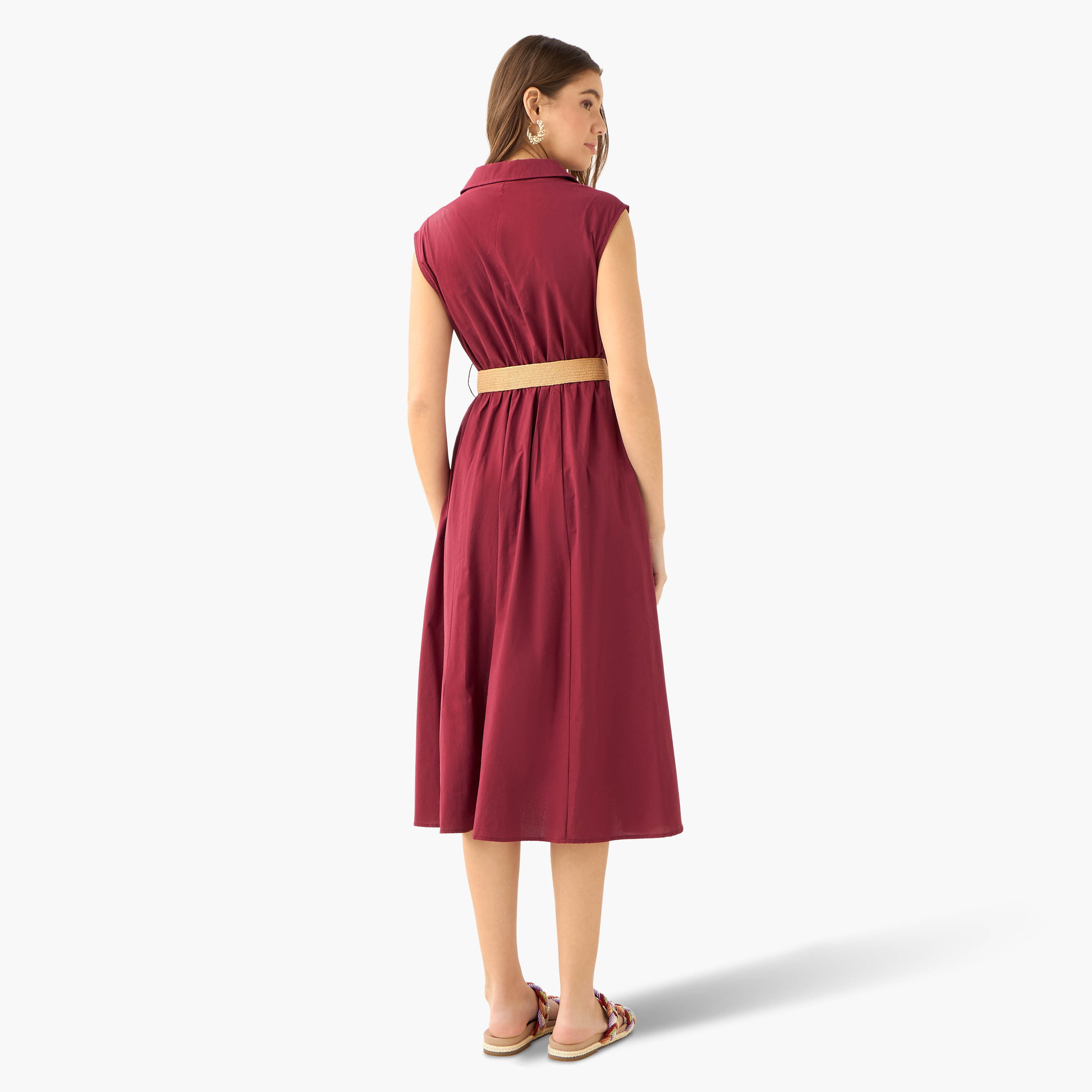 Shirt Midi Length Cotton Dress with Belt-PROMO_SP_OM__6_RGCC_BUY2FOR21_040325-image-4