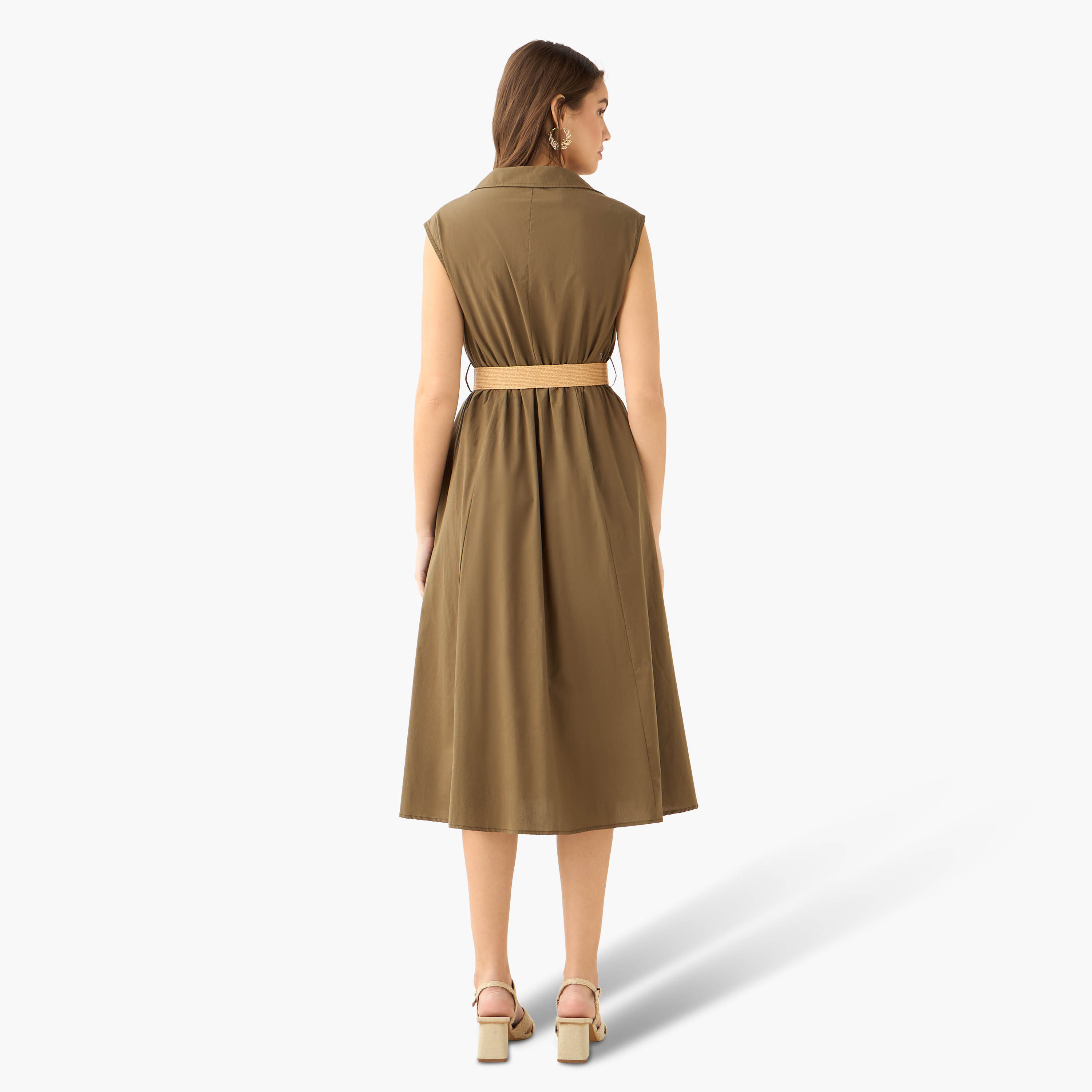 فستان قميص ميدي قطن بحزام-women-clothing-dresses-image-4