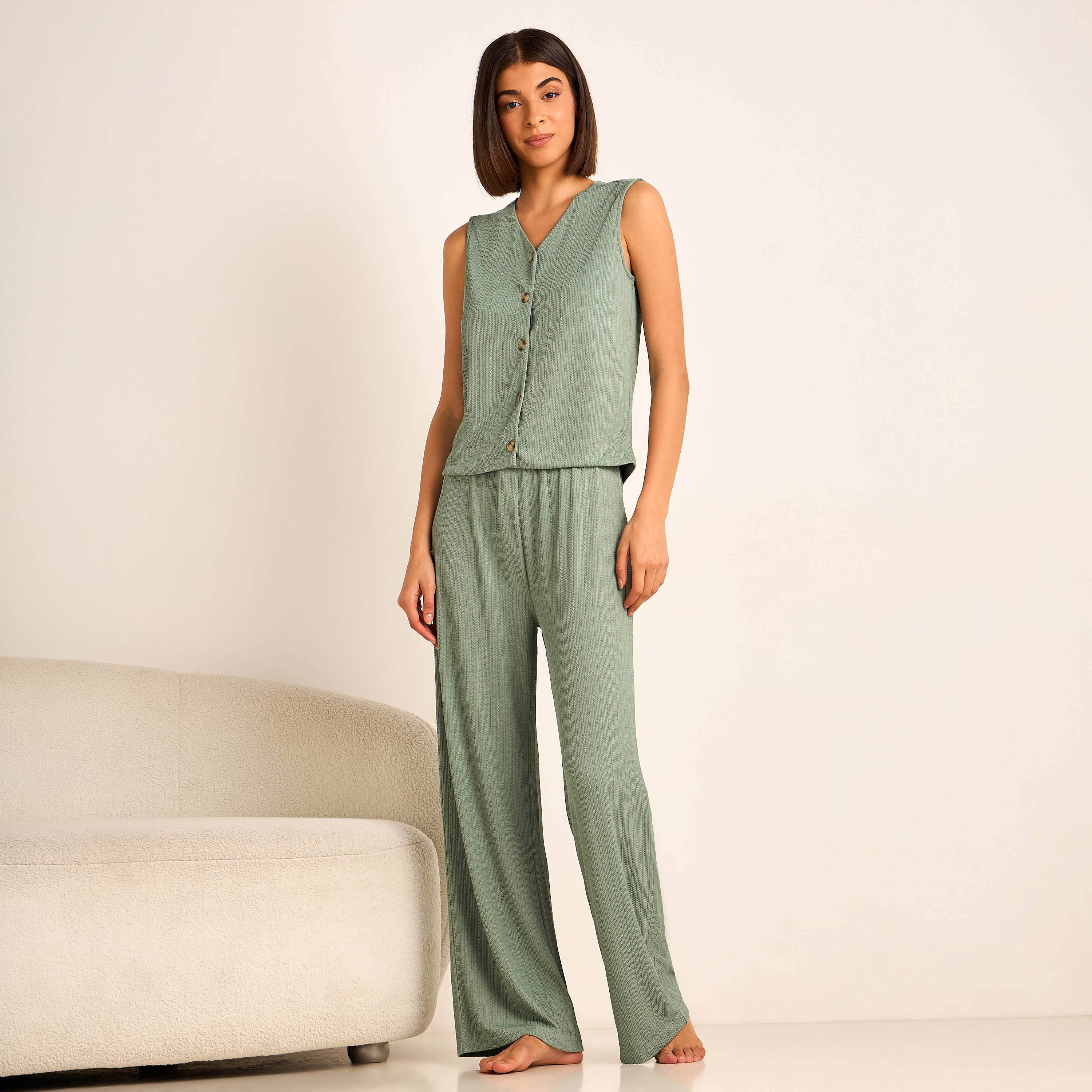 Coord Set with Waist Coat & Wide Leg Pants-women-clothing-coordsets-image-2