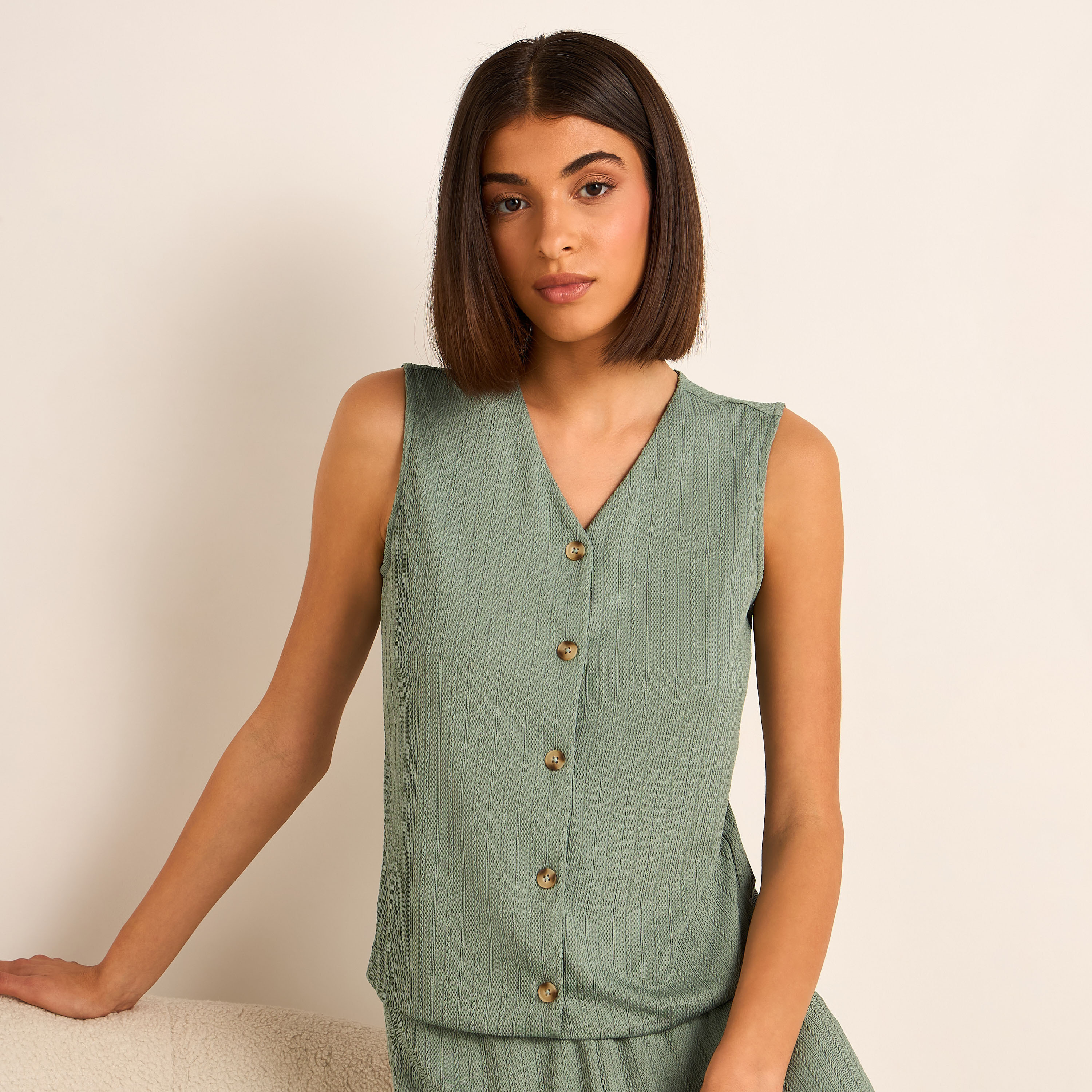Coord Set with Waist Coat & Wide Leg Pants-women-clothing-coordsets-image-3