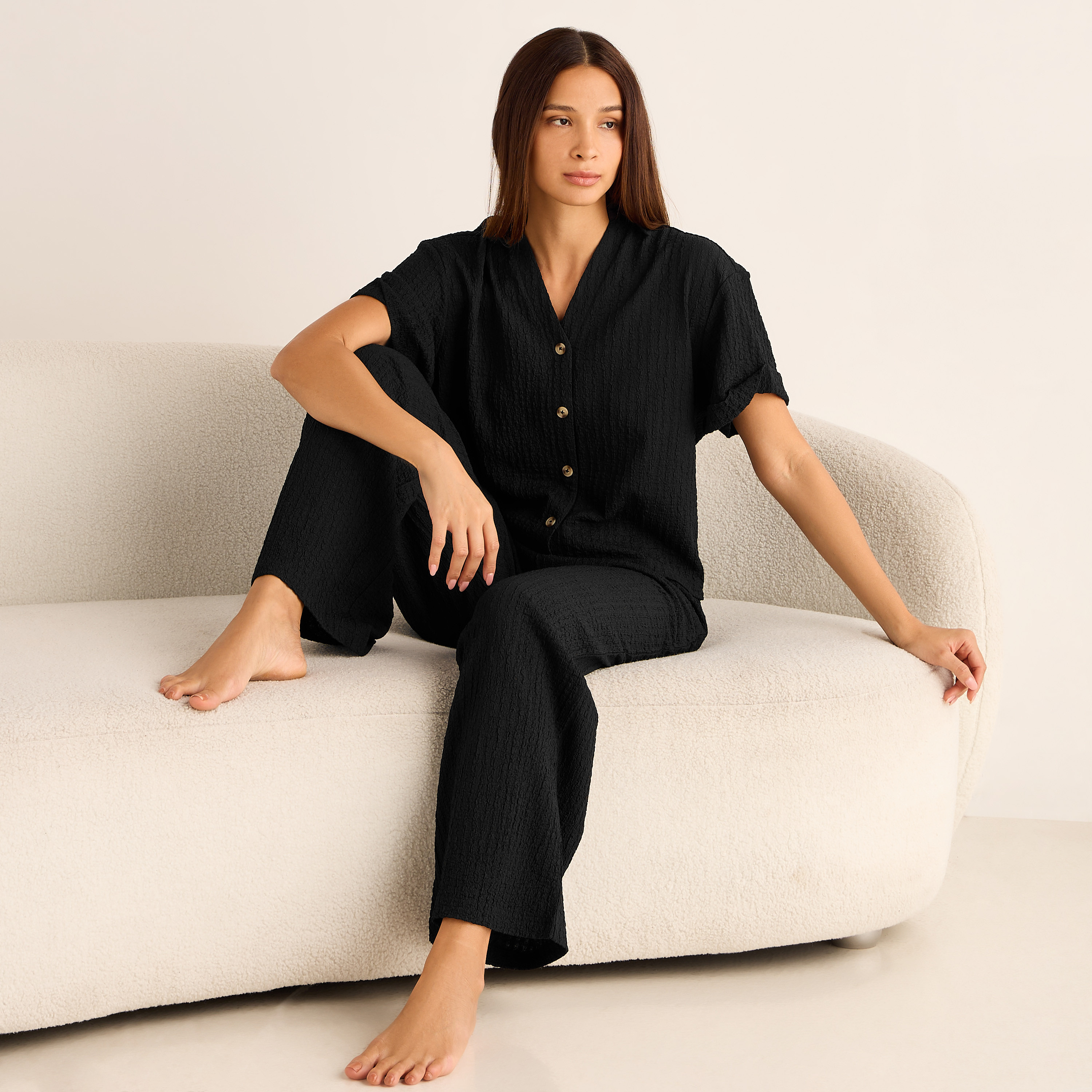 Coord Set with Shirt & Wide Leg Pants-women-clothing-coordsets-image-2