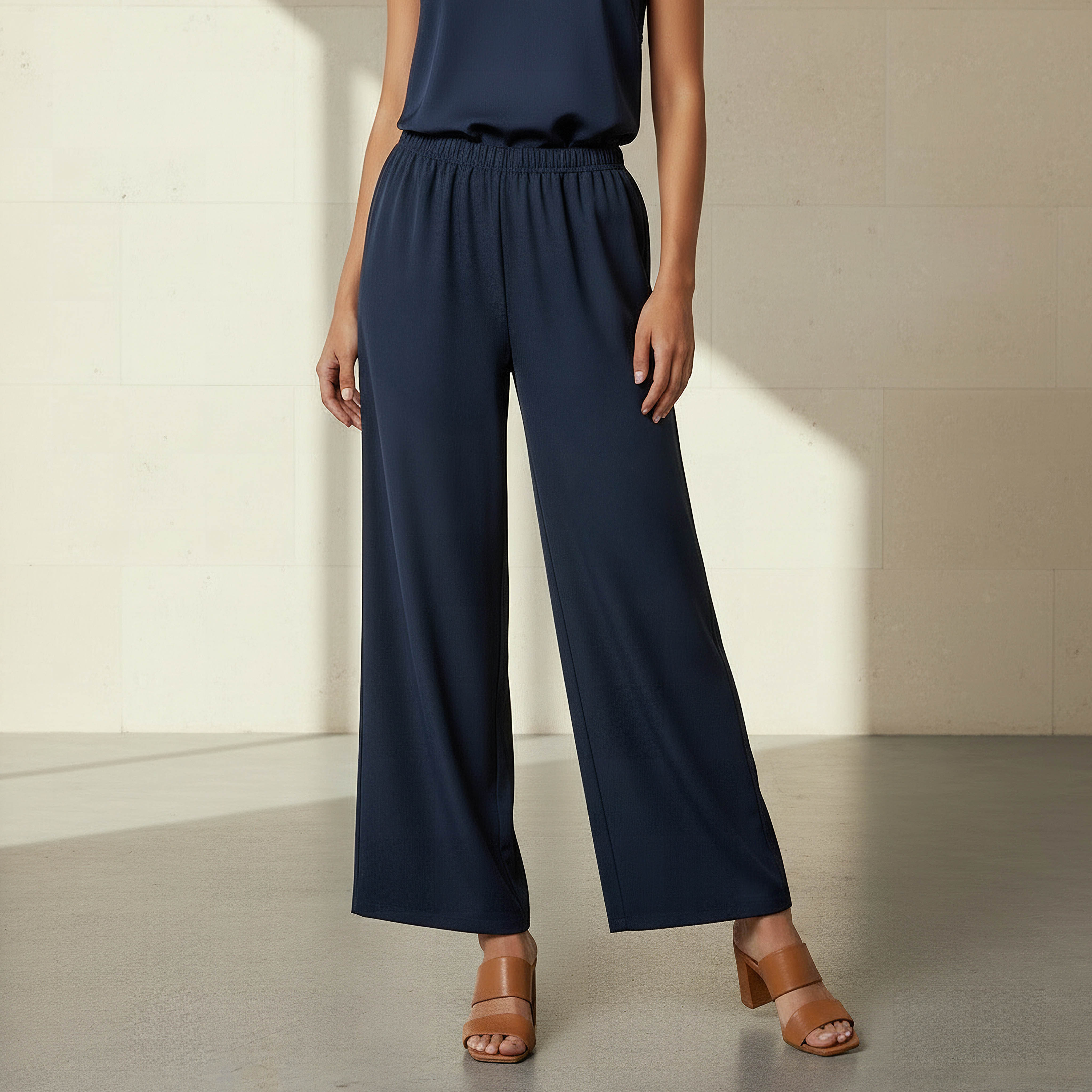 Coord Set with Wrap Top & Wide Leg Bottom-women-clothing-coordsets-image-4