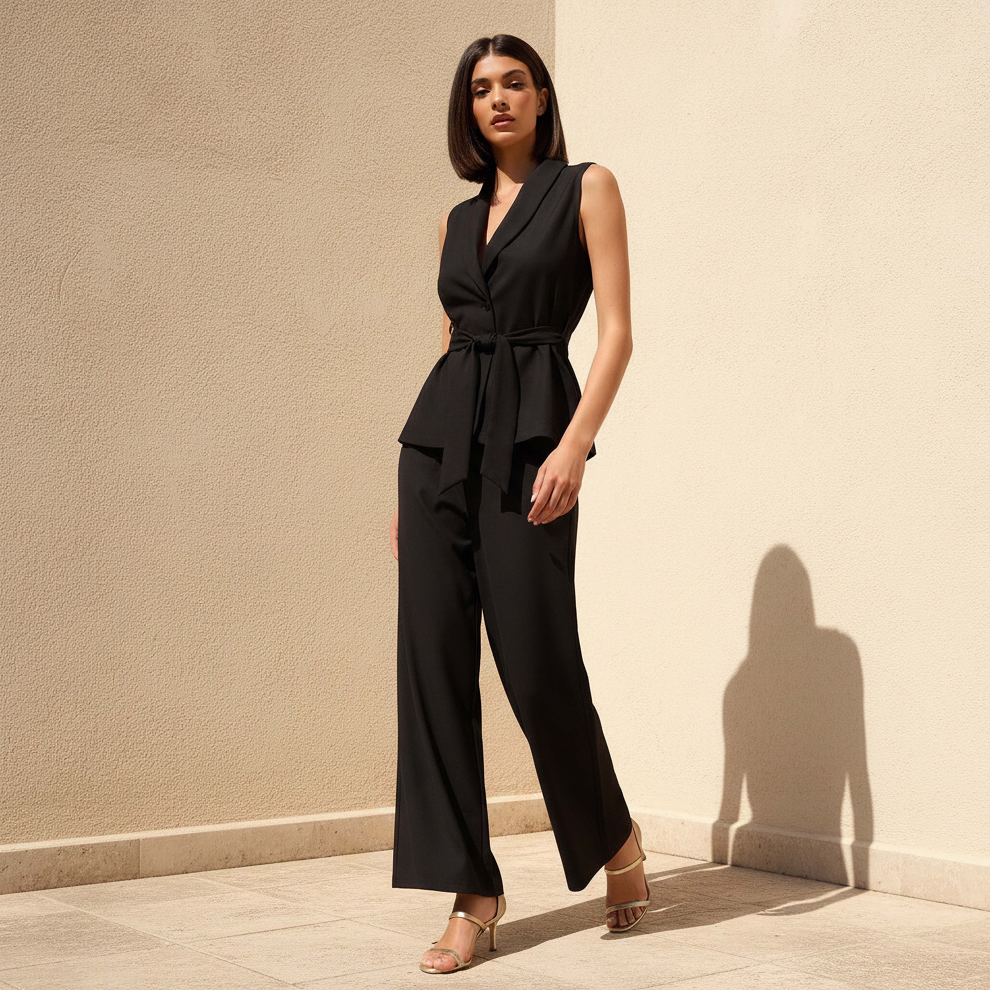 Coord Set with Wrap Top & Wide Leg Bottom-women-clothing-coordsets-image-1