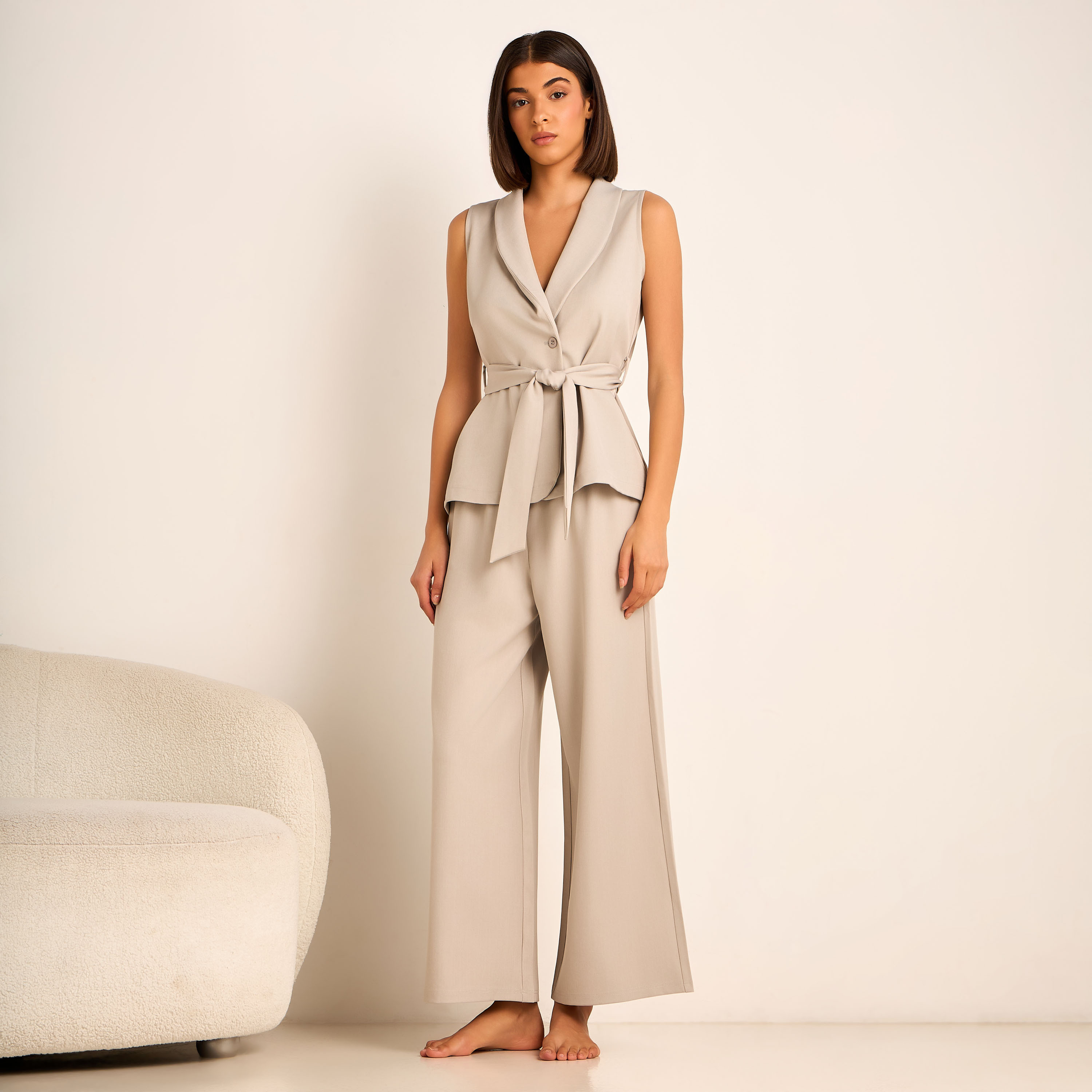 Coord Set with Wrap Top & Wide Leg Bottom-women-clothing-coordsets-image-2