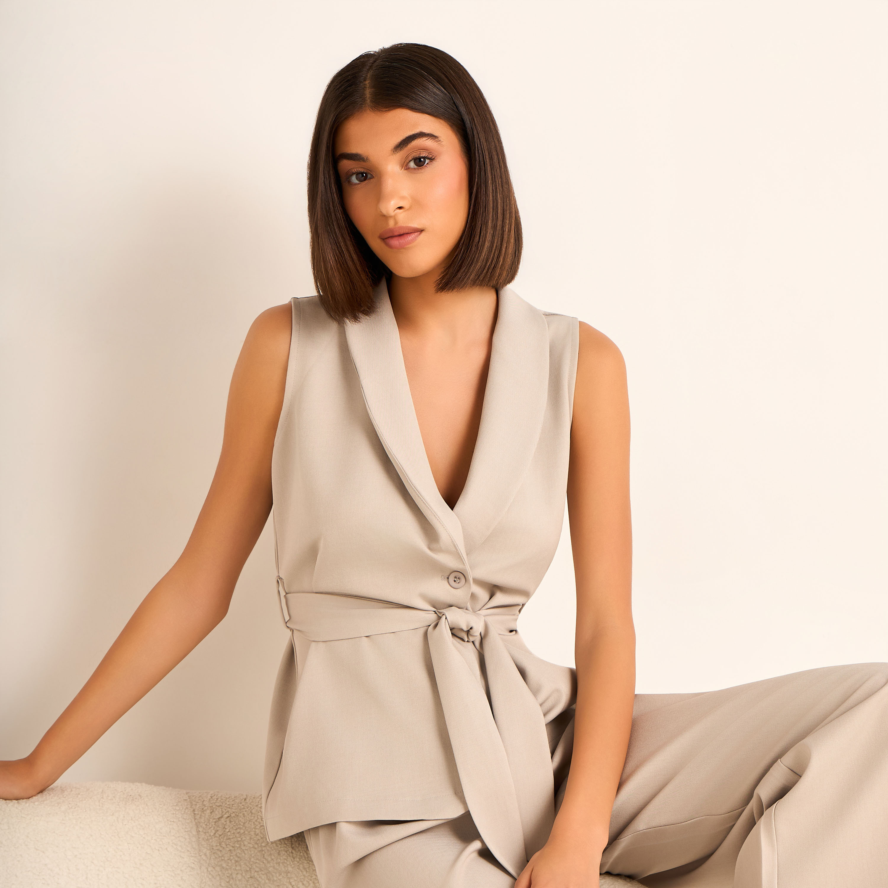 Coord Set with Wrap Top & Wide Leg Bottom-women-clothing-coordsets-image-7