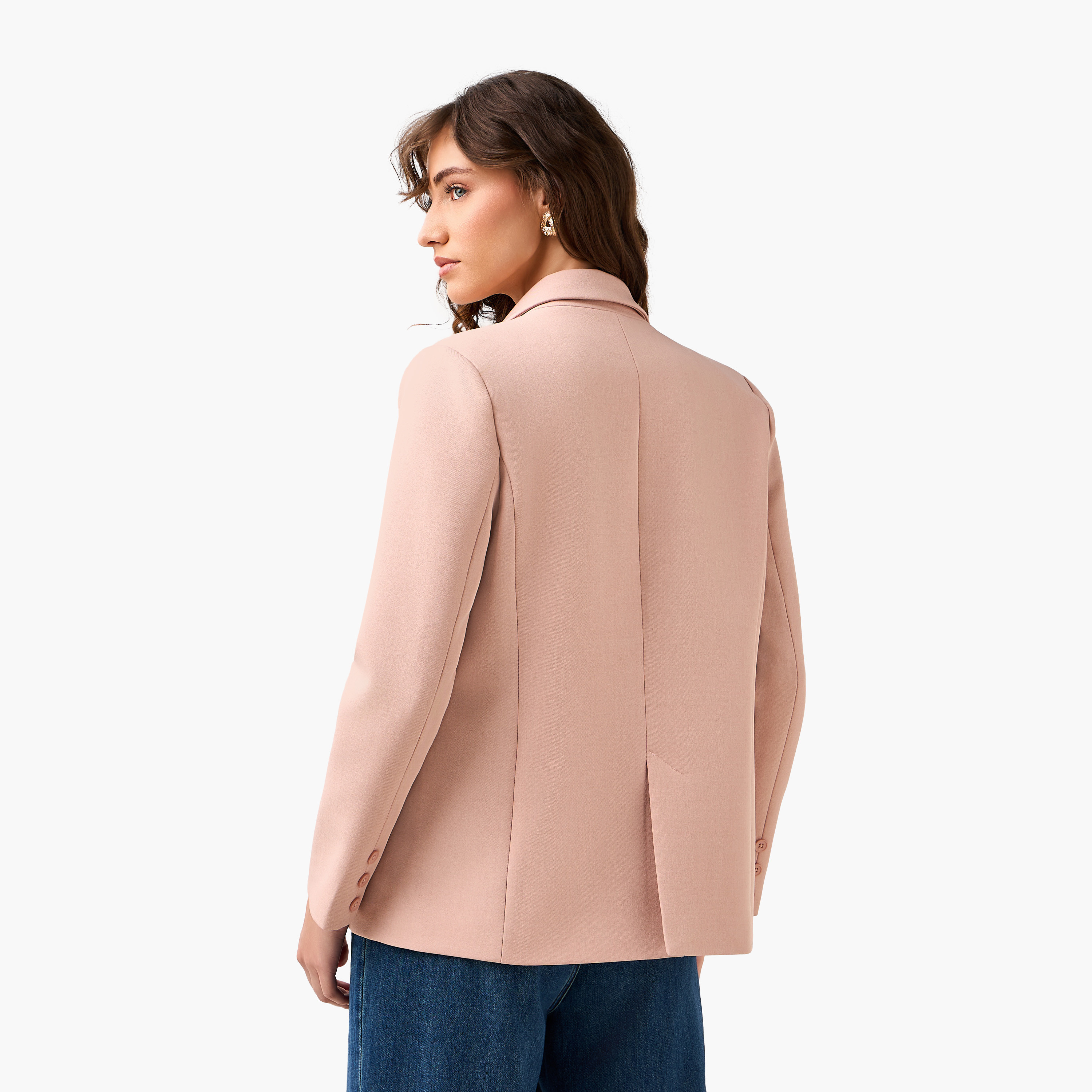 بليزر تويل بقصّة عادية وأزرار إغلاق-women-clothing-coatsandjackets-blazers-image-2