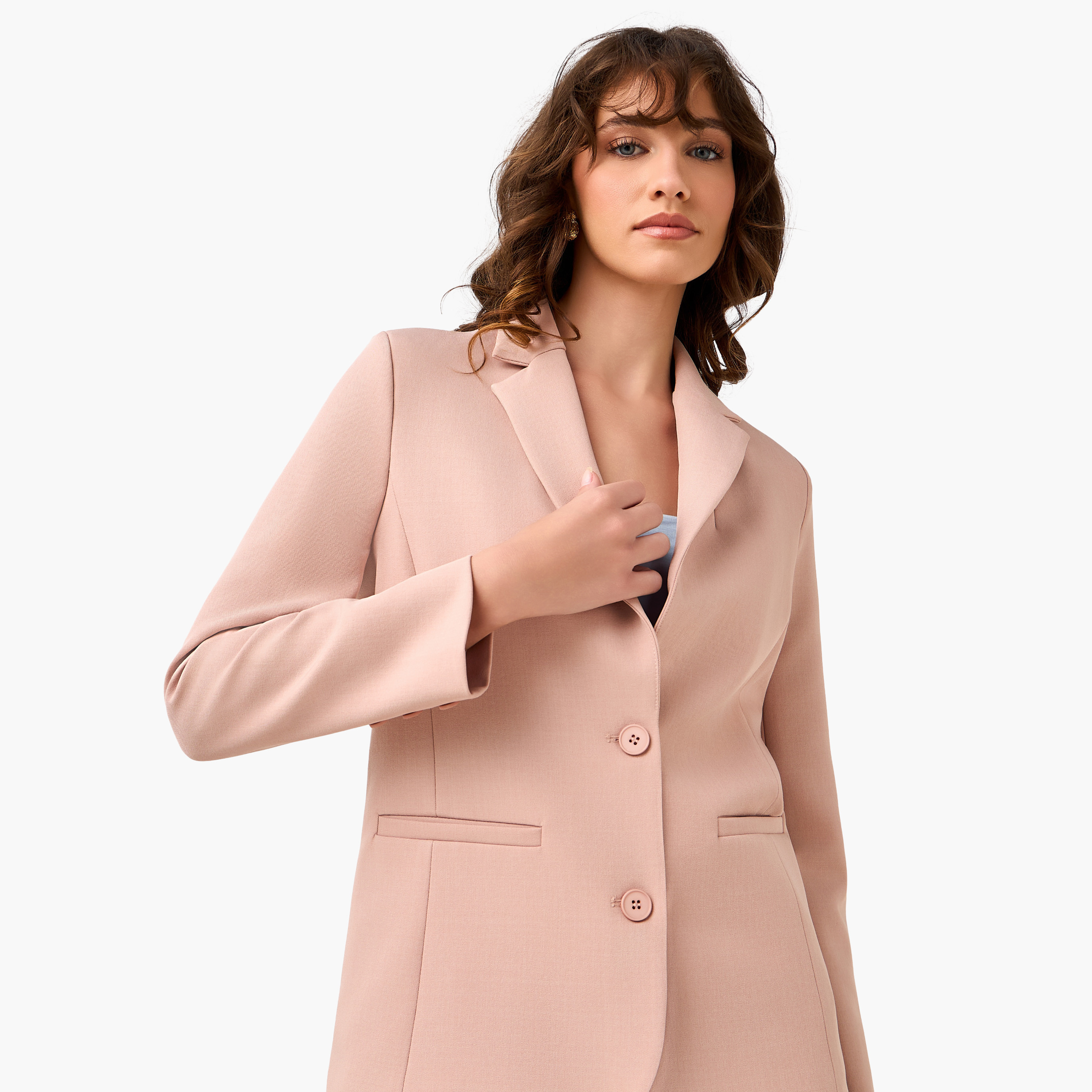 بليزر تويل بقصّة عادية وأزرار إغلاق-women-clothing-coatsandjackets-blazers-image-1