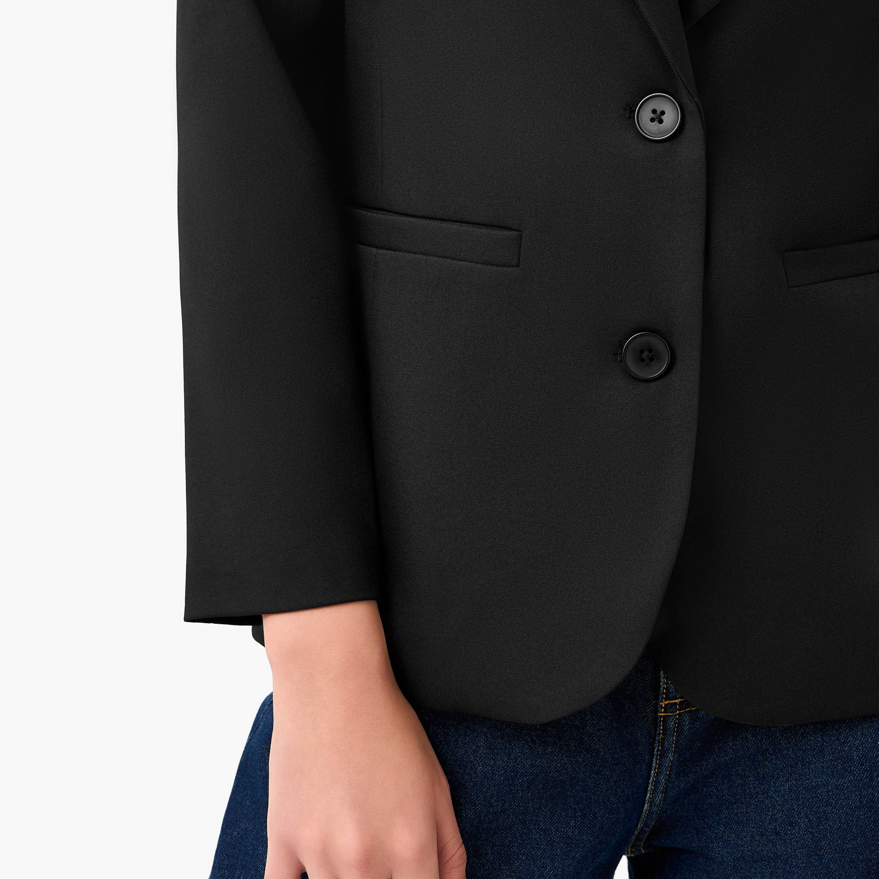 بليزر تويل بقصّة عادية وأزرار إغلاق-women-clothing-coatsandjackets-blazers-image-1