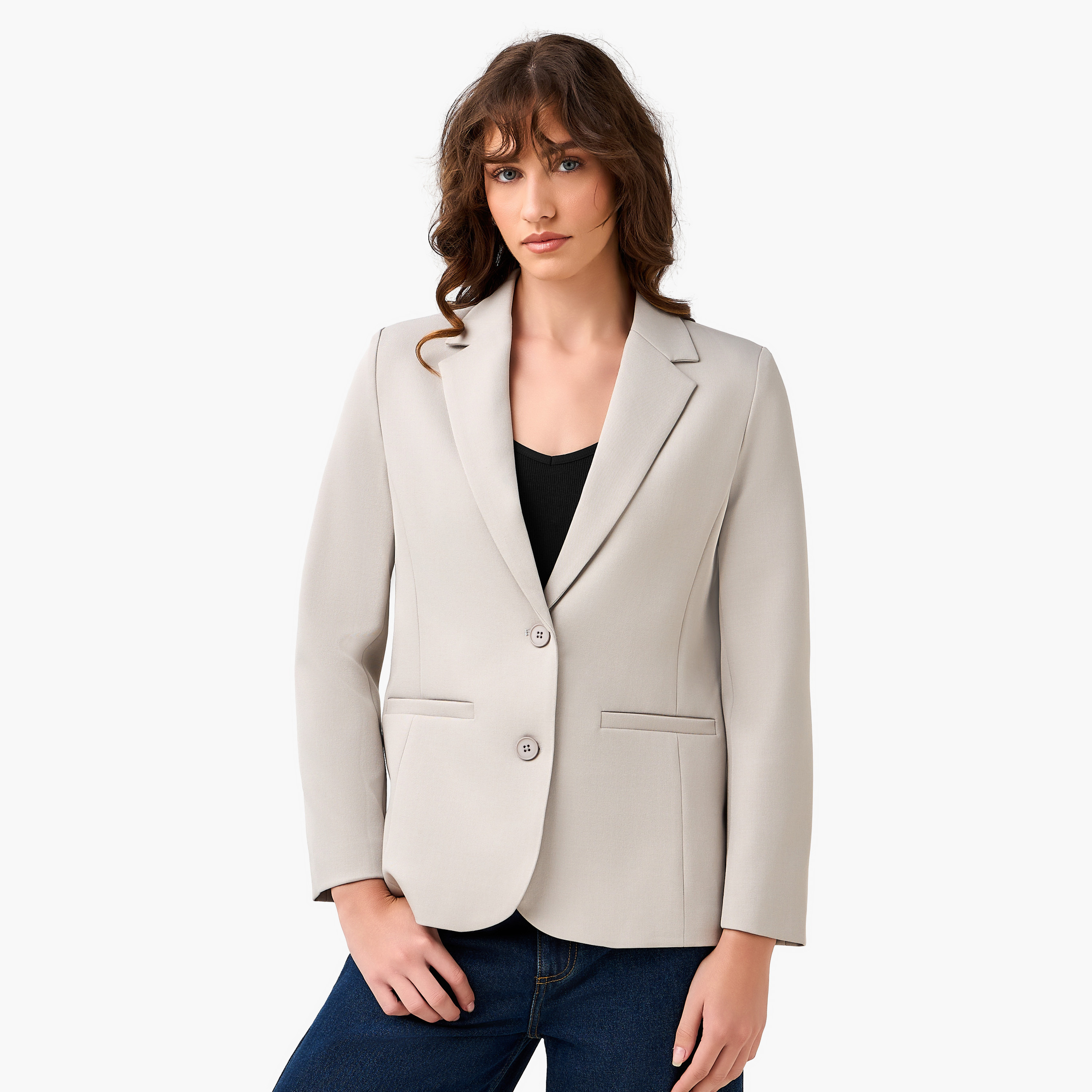 بليزر تويل بقصّة عادية وأزرار إغلاق-women-clothing-coatsandjackets-blazers-image-5