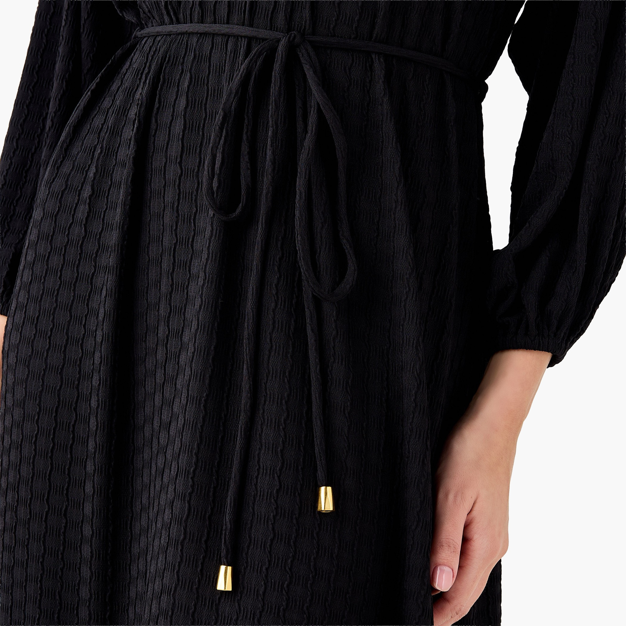 Textured Maxi Women Dress with Tie-Up Detail-women-clothing-dresses-image-7