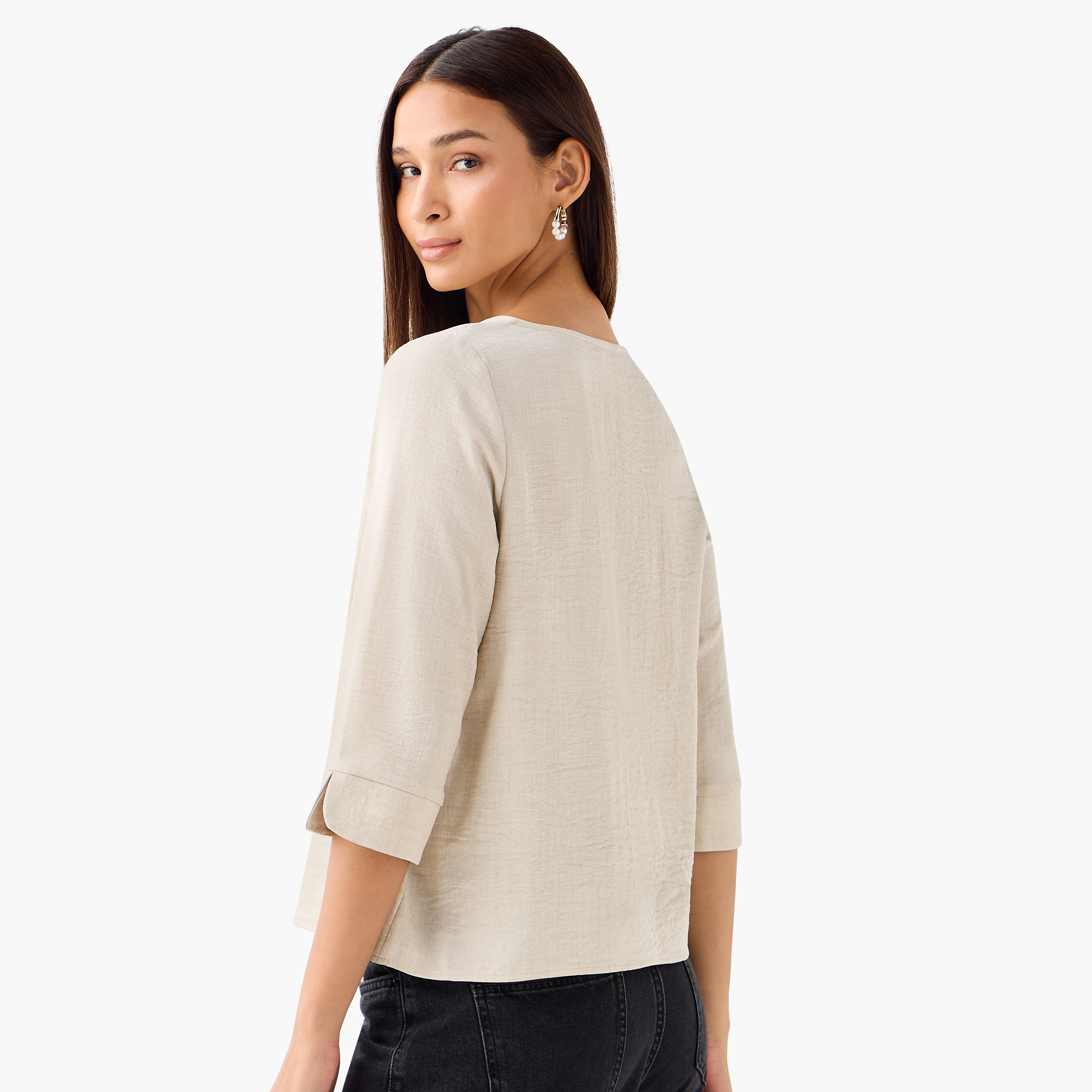 Single Front Button V-neck Top-PROMO_SP_KW_BUNDLE_2FOR11_180925-image-3