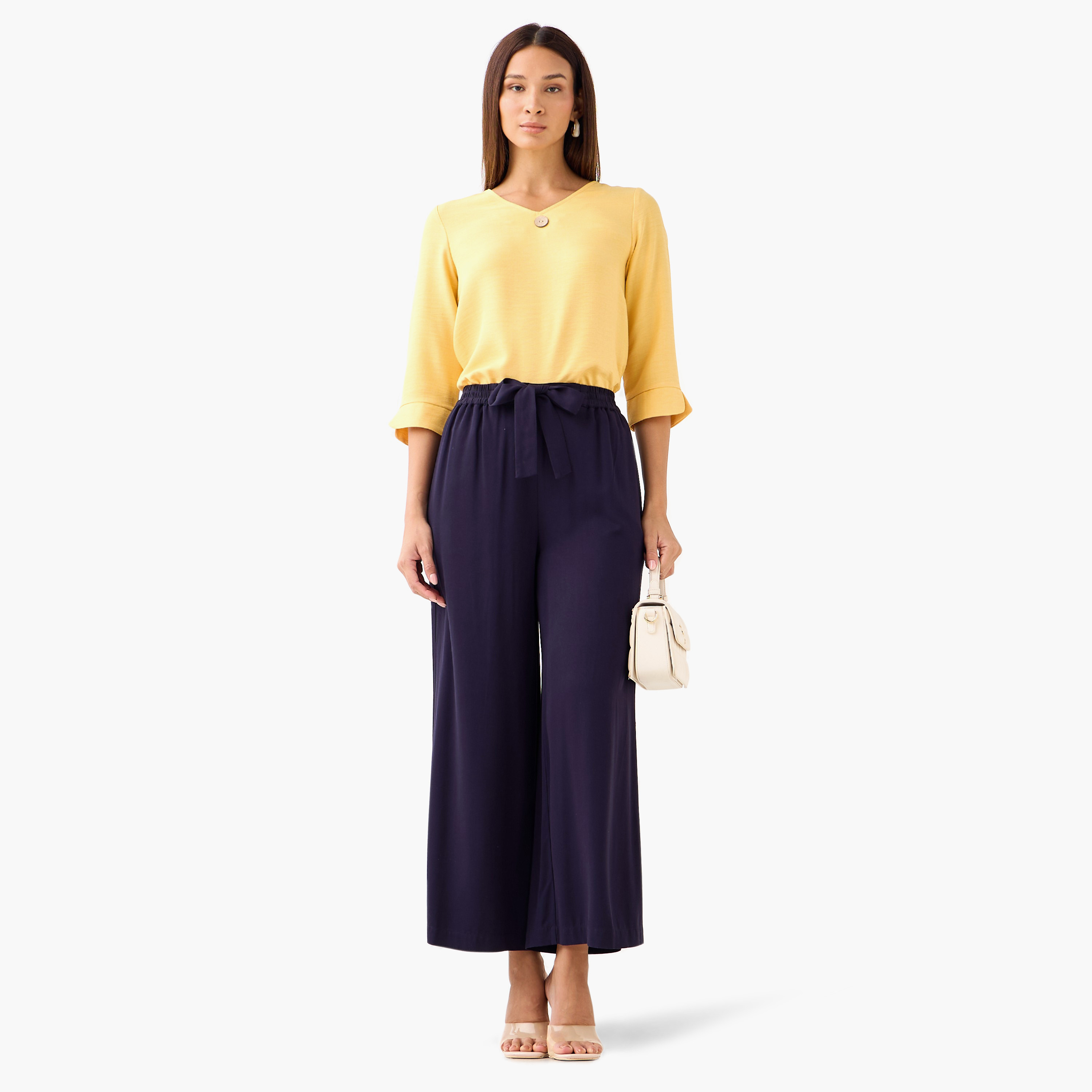 Single Front Button V-neck Top-PROMO_SP_KW_BUNDLE_2FOR11_180925-image-2