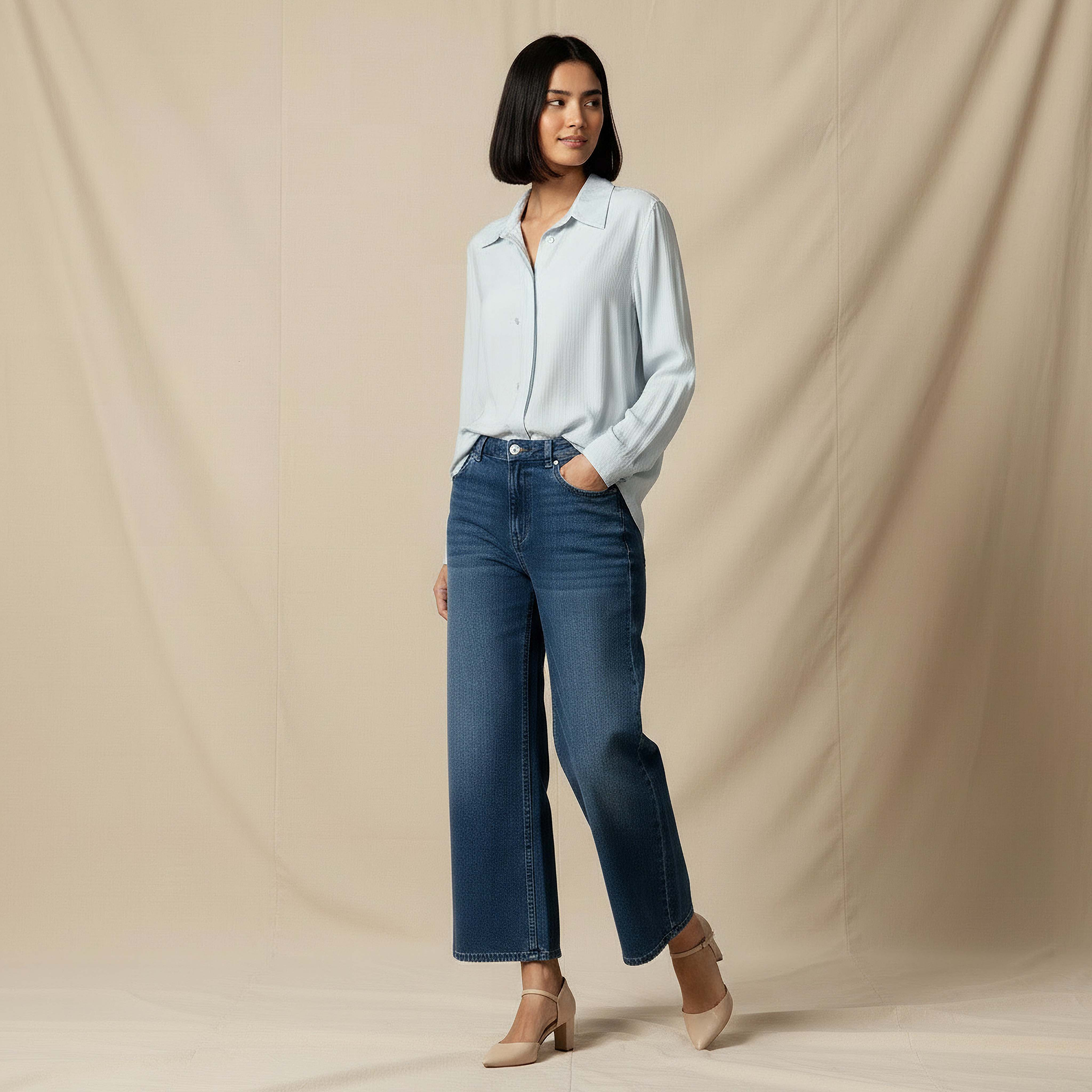 Relaxed Fit Viscose Top with Button Detail-women-clothing-shirtsandblouses-shirts-image-2