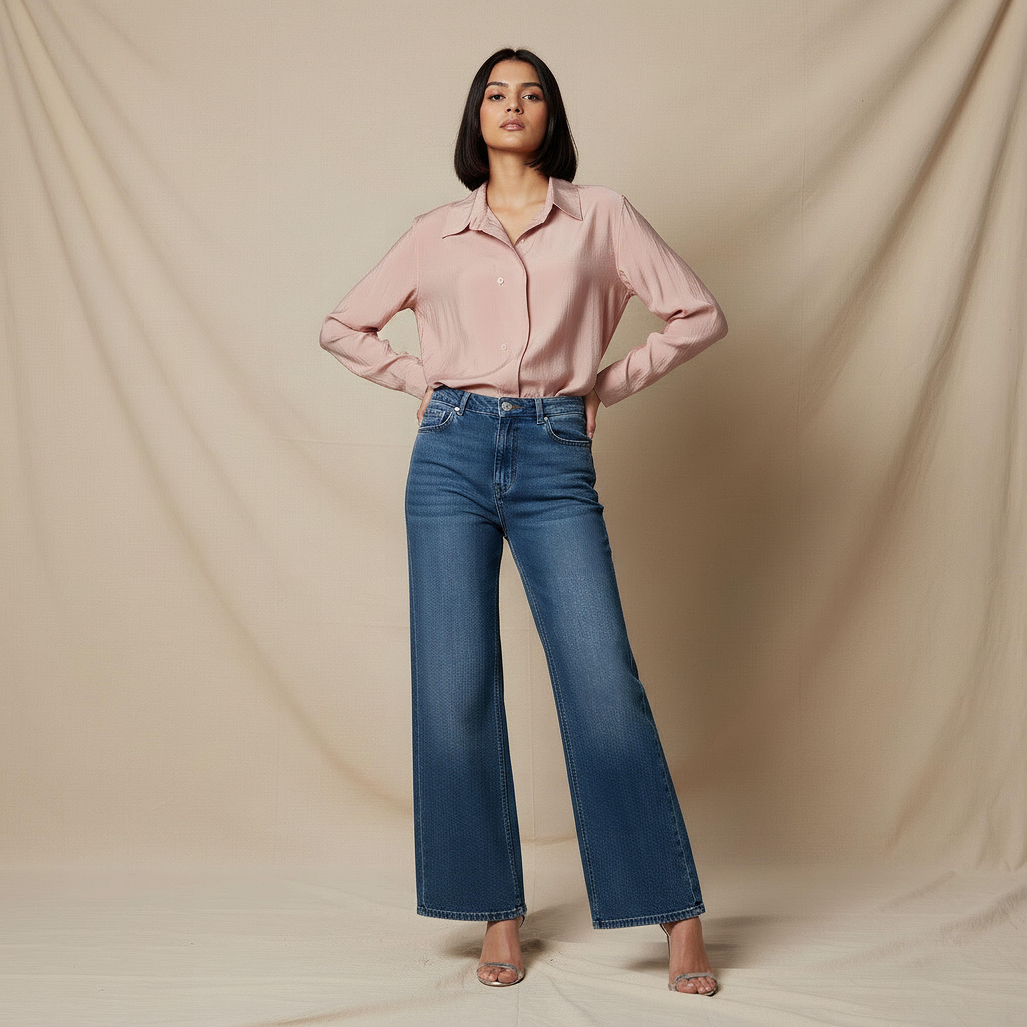 بلوزة فيسكوز بقصة عادية وتفاصيل أزرار-women-clothing-shirtsandblouses-shirts-image-2