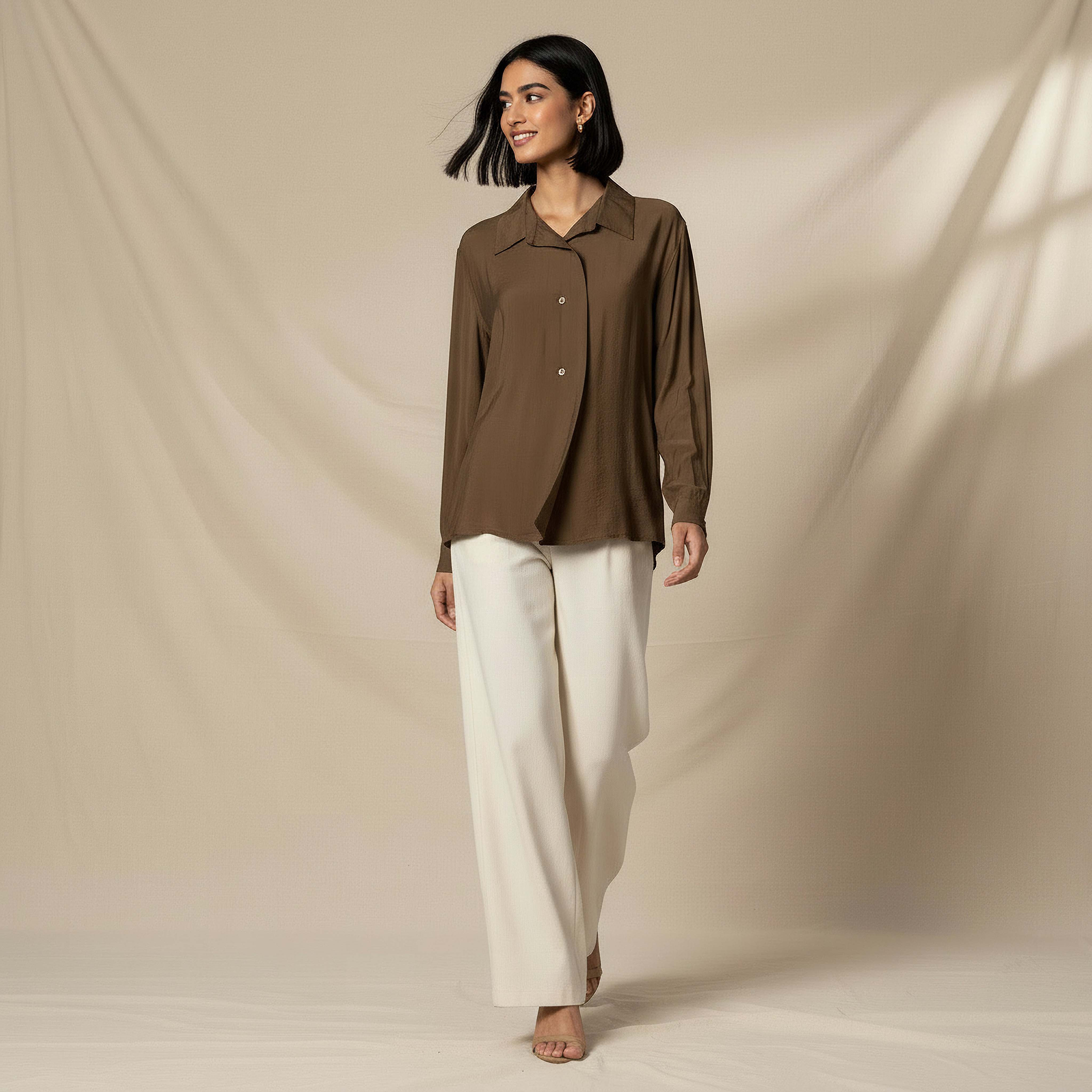 Relaxed Fit Viscose Top with Button Detail-women-clothing-shirtsandblouses-shirts-image-2