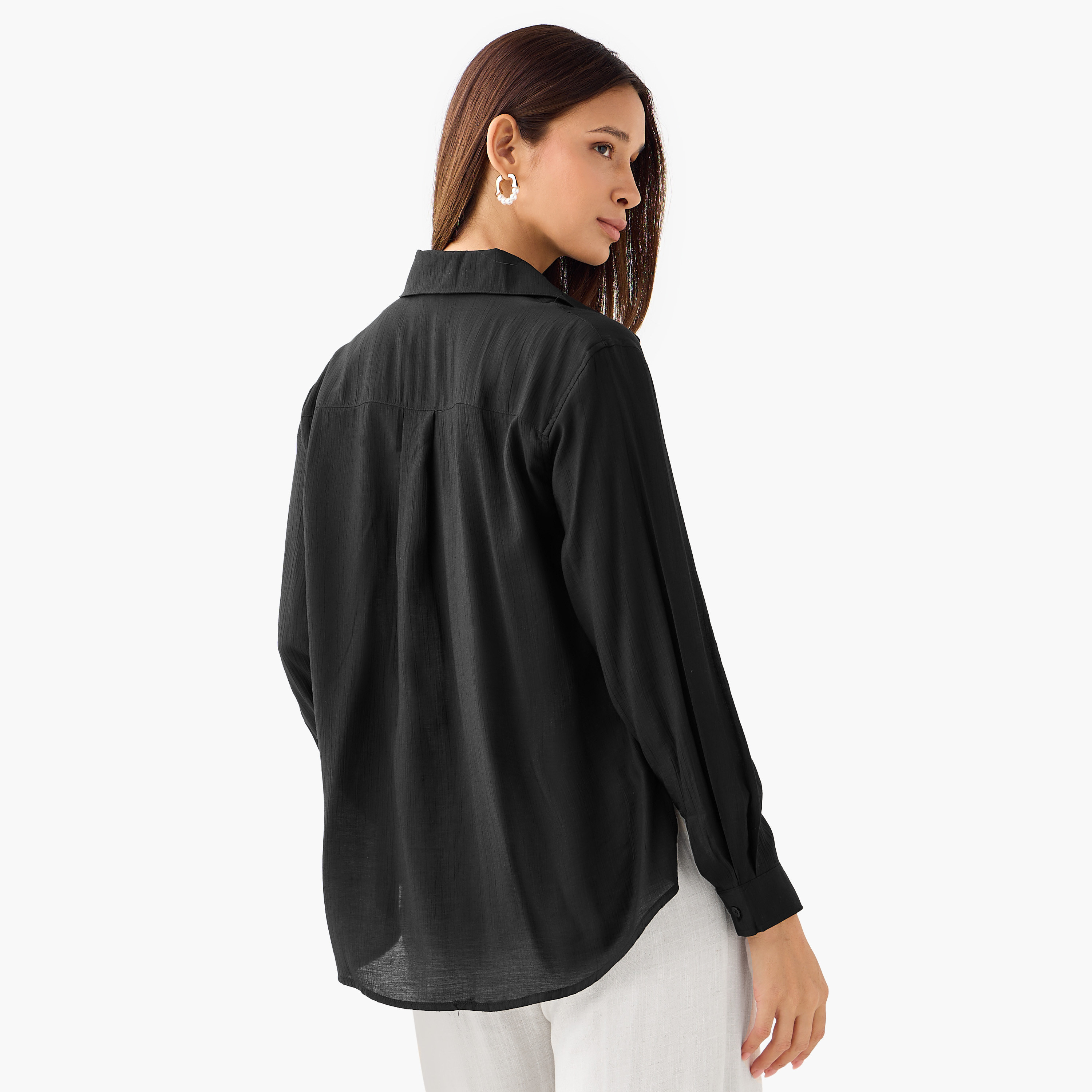Relaxed Fit Viscose Top with Button Detail-women-clothing-shirtsandblouses-shirts-image-3