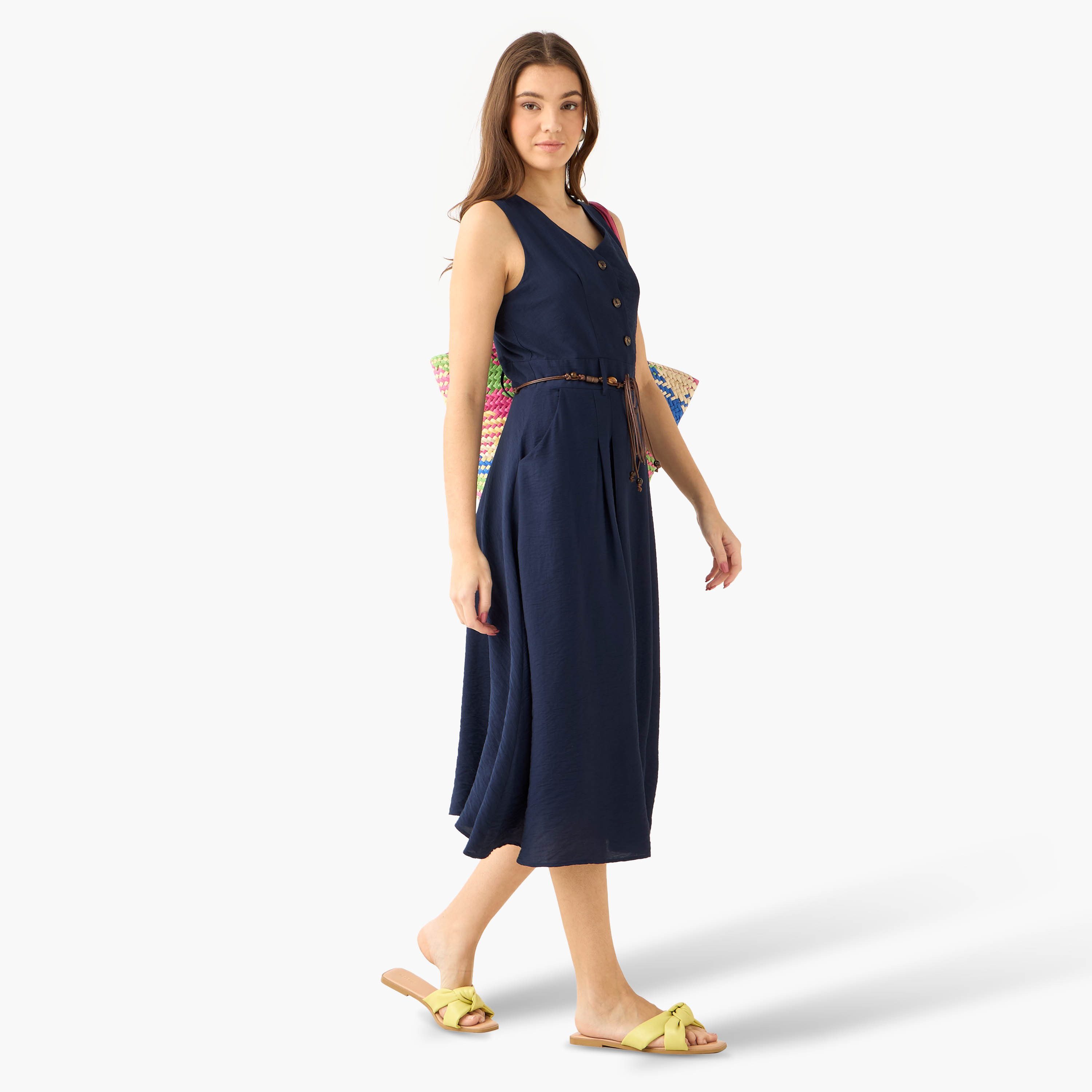 Midi Shirt Dress with Belt-women-clothing-dresses-image-3