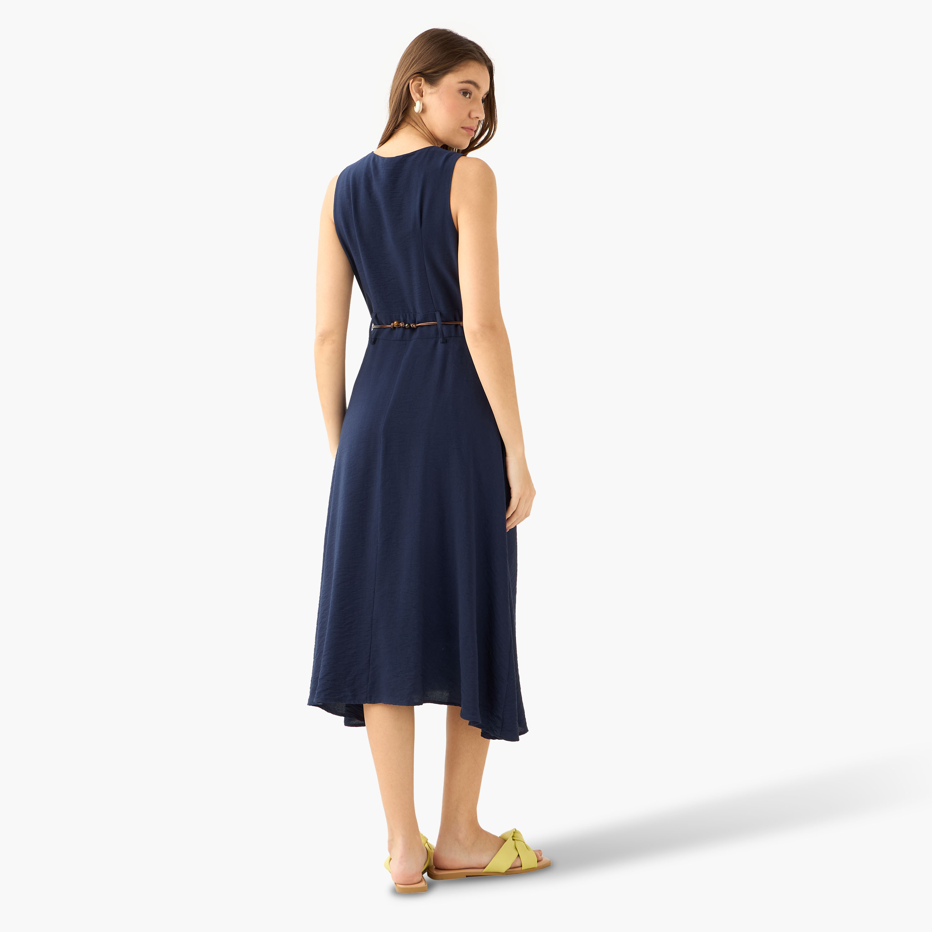 Midi Shirt Dress with Belt-women-clothing-dresses-image-4