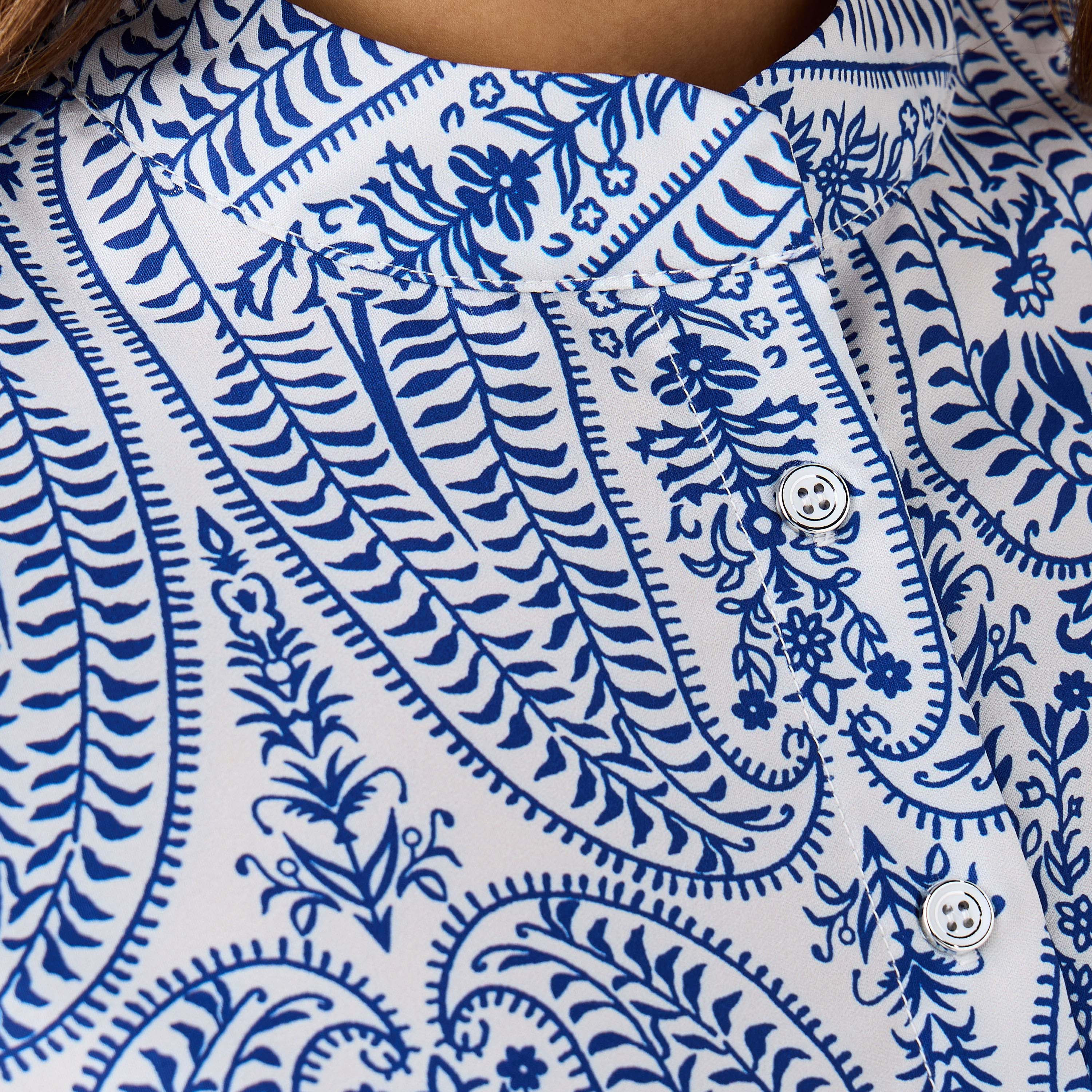 Regular Fit Printed Shirt with Mandarin Collar-women-clothing-shirtsandblouses-shirts-image-2