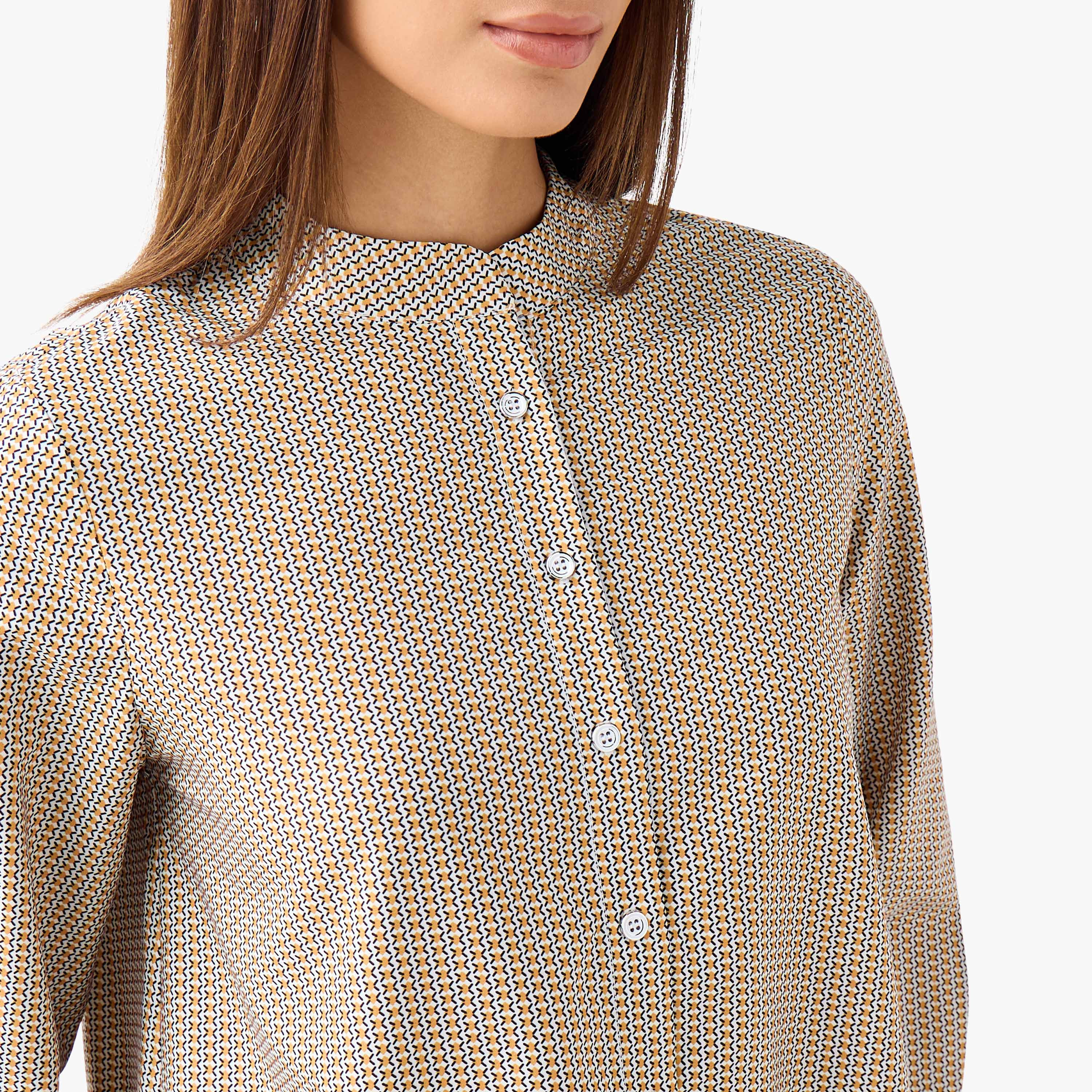 Regular Fit Printed Shirt with Mandarin Collar-women-clothing-shirtsandblouses-shirts-image-5